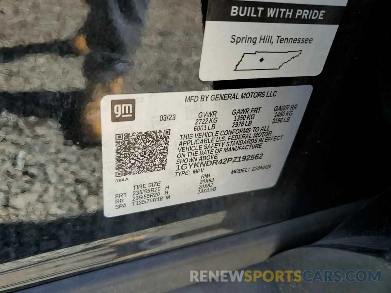 13 Photograph of a damaged car 1GYKNDR42PZ192562 CADILLAC XT5 2023