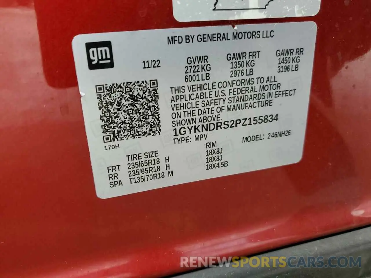 14 Photograph of a damaged car 1GYKNDRS2PZ155834 CADILLAC XT5 2023