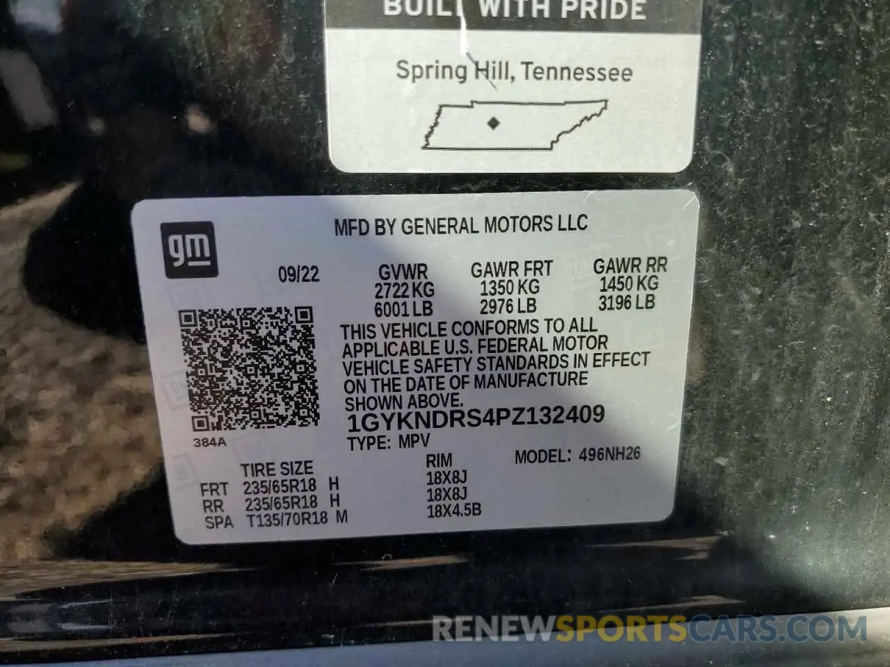 13 Photograph of a damaged car 1GYKNDRS4PZ132409 CADILLAC XT5 2023