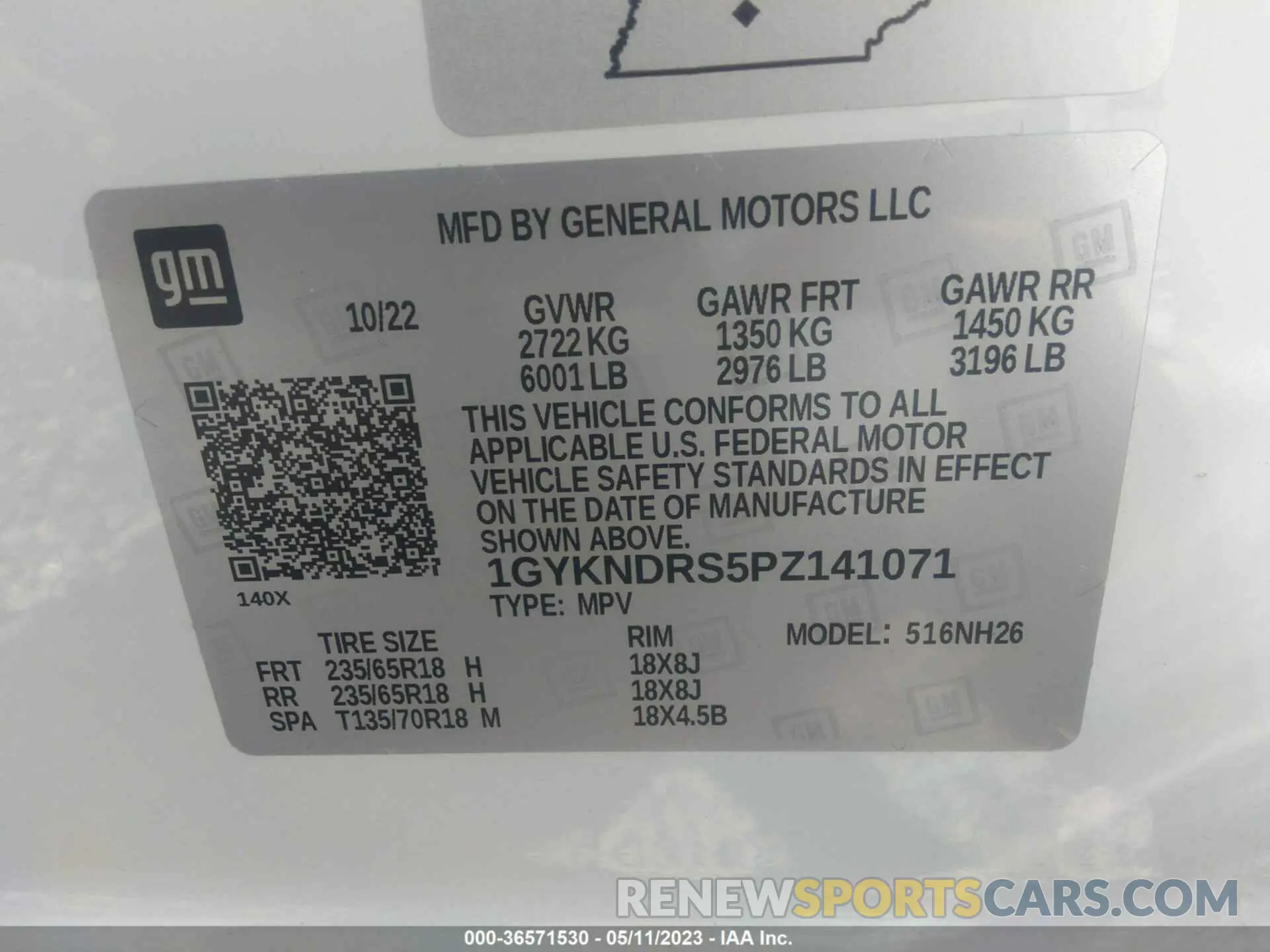 9 Photograph of a damaged car 1GYKNDRS5PZ141071 CADILLAC XT5 2023