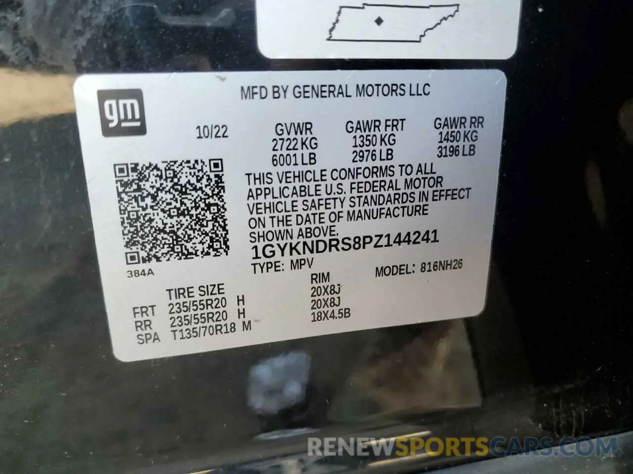 13 Photograph of a damaged car 1GYKNDRS8PZ144241 CADILLAC XT5 2023