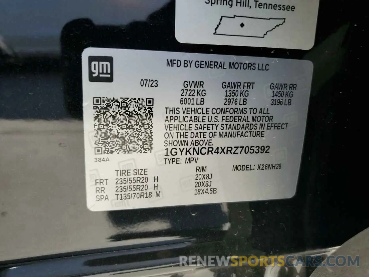 13 Photograph of a damaged car 1GYKNCR4XRZ705392 CADILLAC XT5 2024