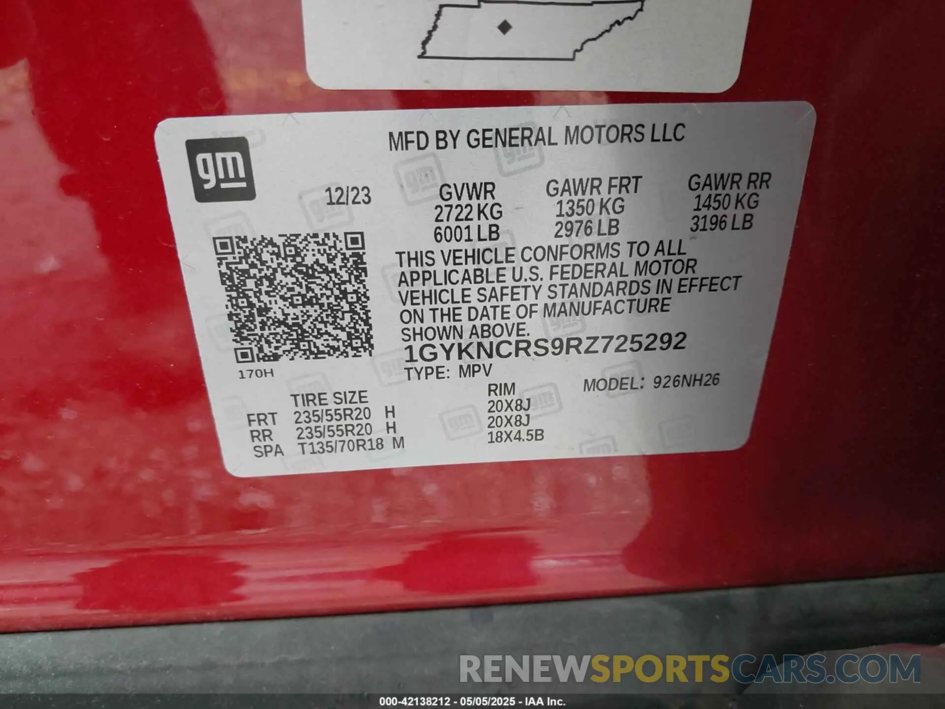 9 Photograph of a damaged car 1GYKNCRS9RZ725292 CADILLAC XT5 2024