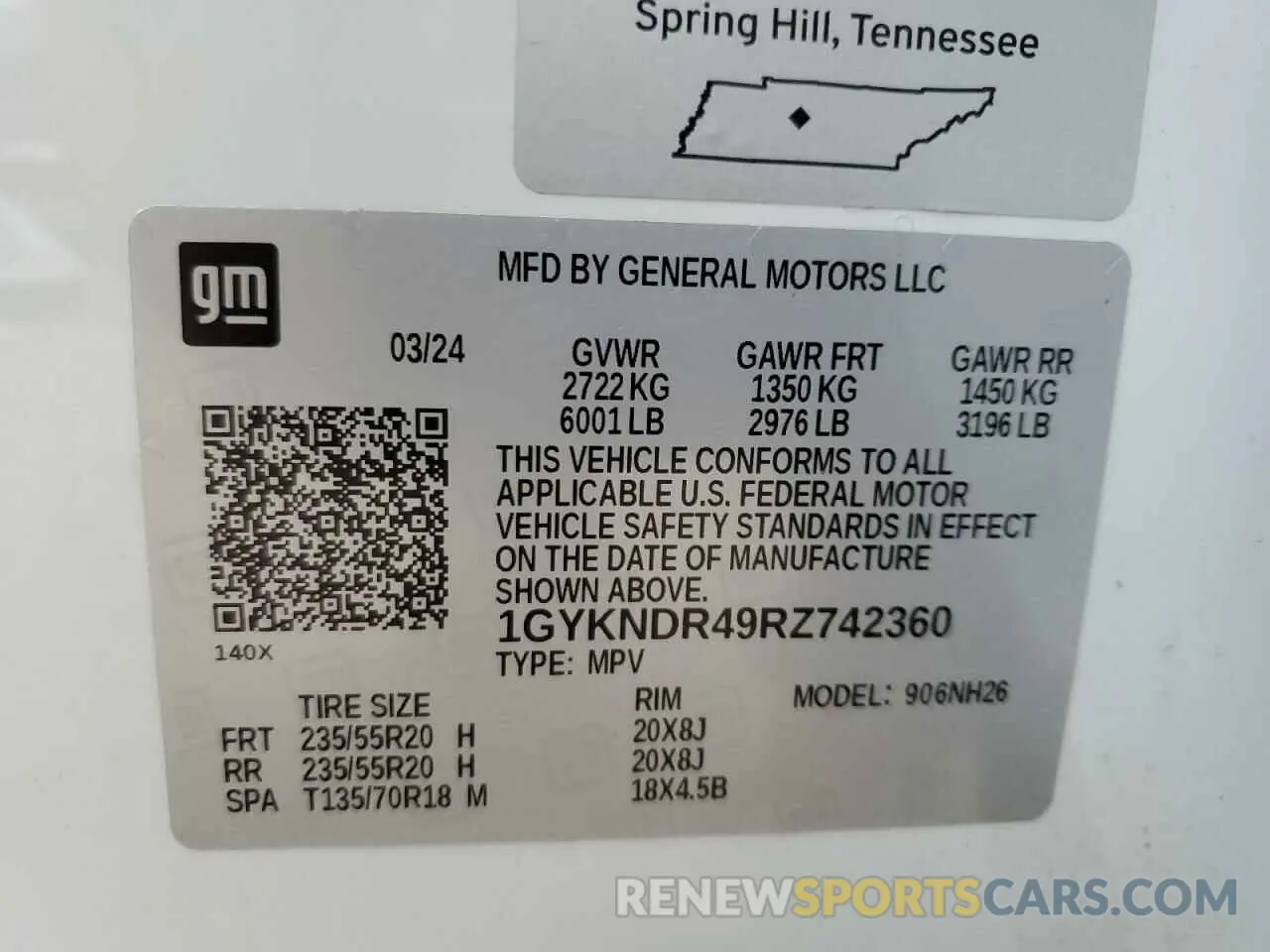 14 Photograph of a damaged car 1GYKNDR49RZ742360 CADILLAC XT5 2024