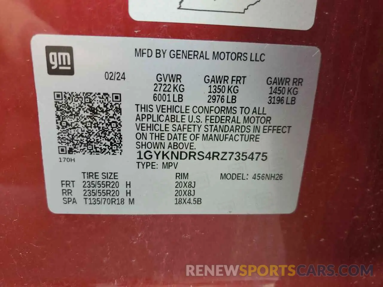 14 Photograph of a damaged car 1GYKNDRS4RZ735475 CADILLAC XT5 2024