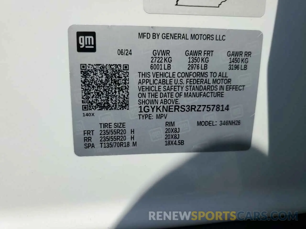 14 Photograph of a damaged car 1GYKNERS3RZ757814 CADILLAC XT5 2024