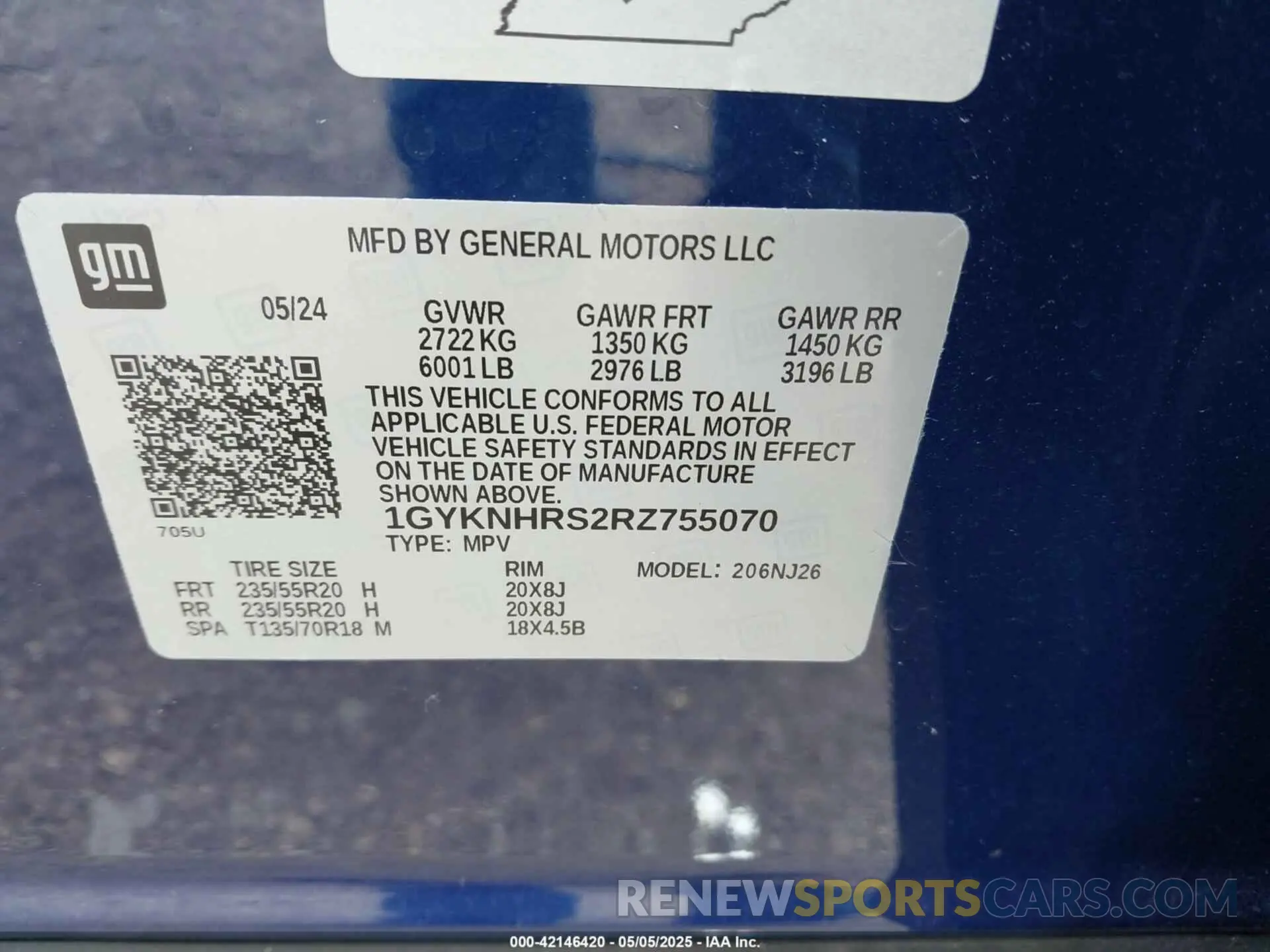 9 Photograph of a damaged car 1GYKNHRS2RZ755070 CADILLAC XT5 2024