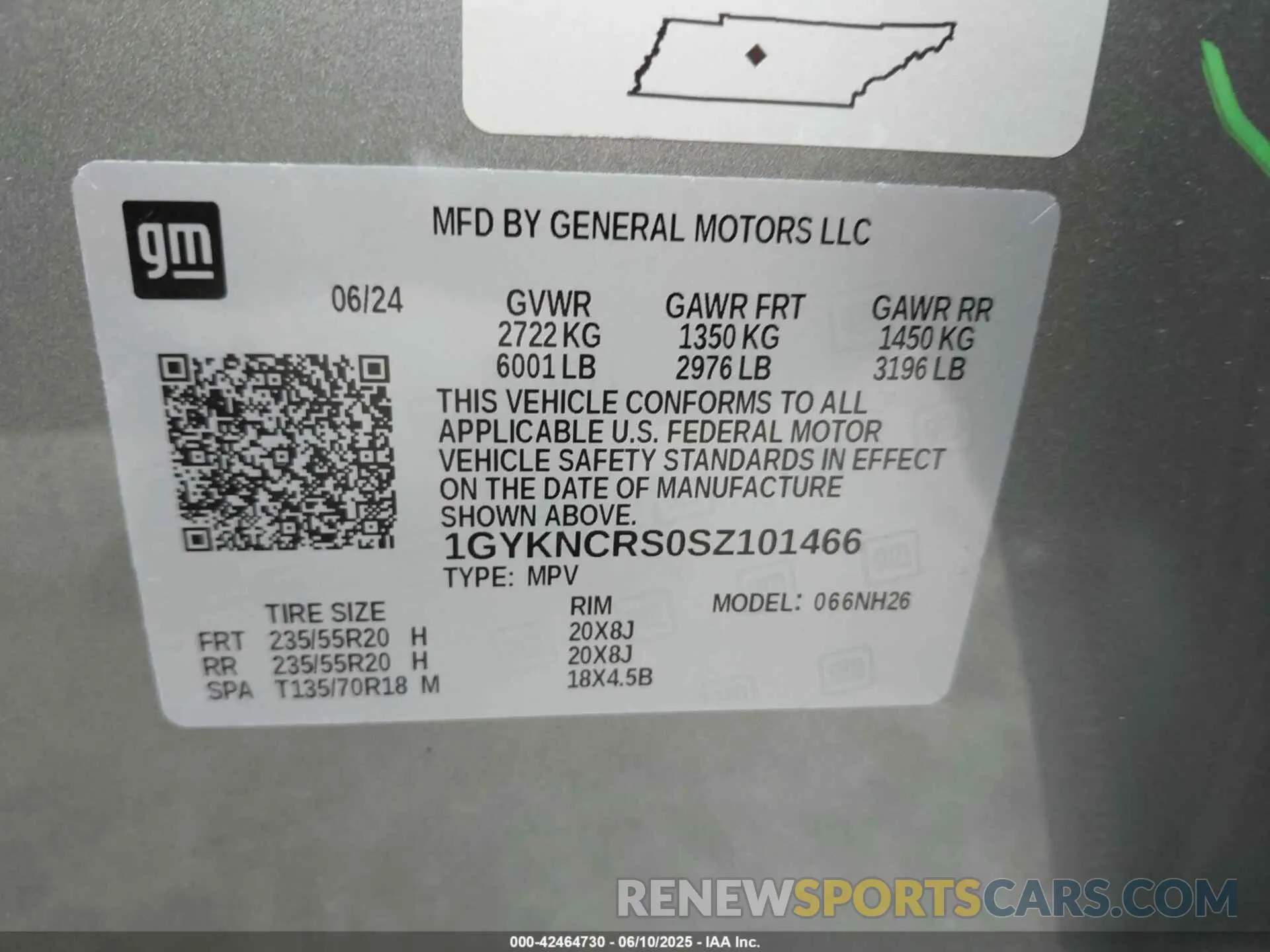 9 Photograph of a damaged car 1GYKNCRS0SZ101466 CADILLAC XT5 2025