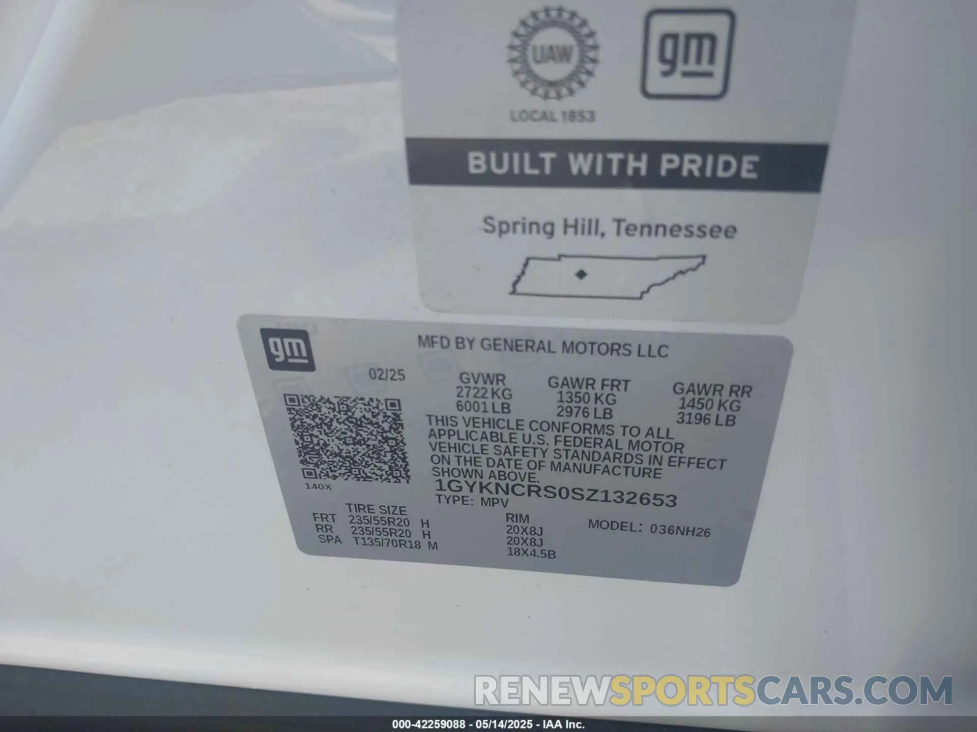 9 Photograph of a damaged car 1GYKNCRS0SZ132653 CADILLAC XT5 2025