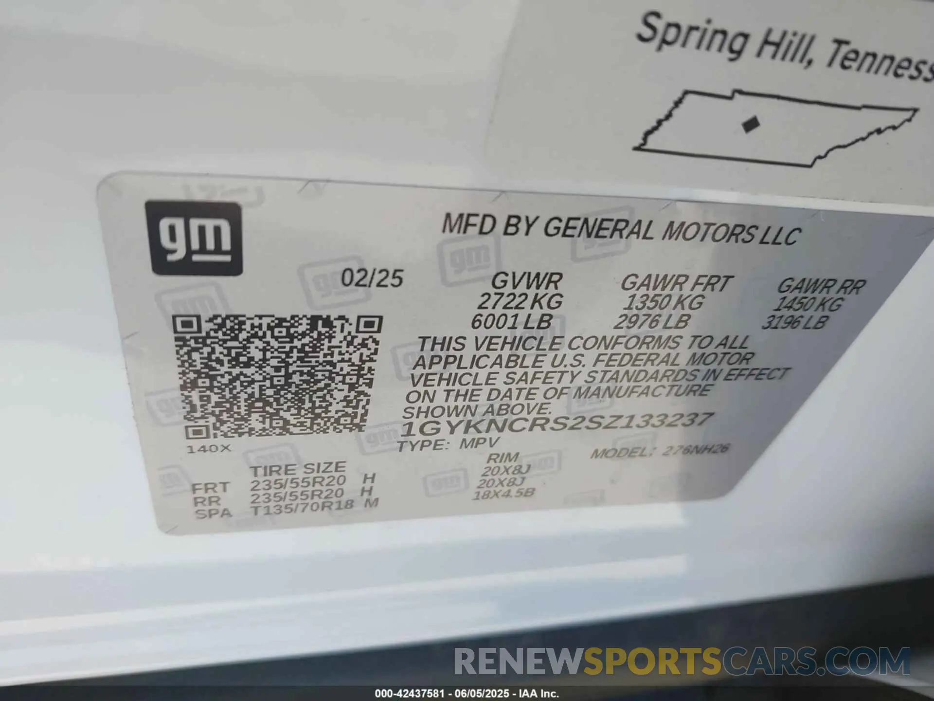 9 Photograph of a damaged car 1GYKNCRS2SZ133237 CADILLAC XT5 2025