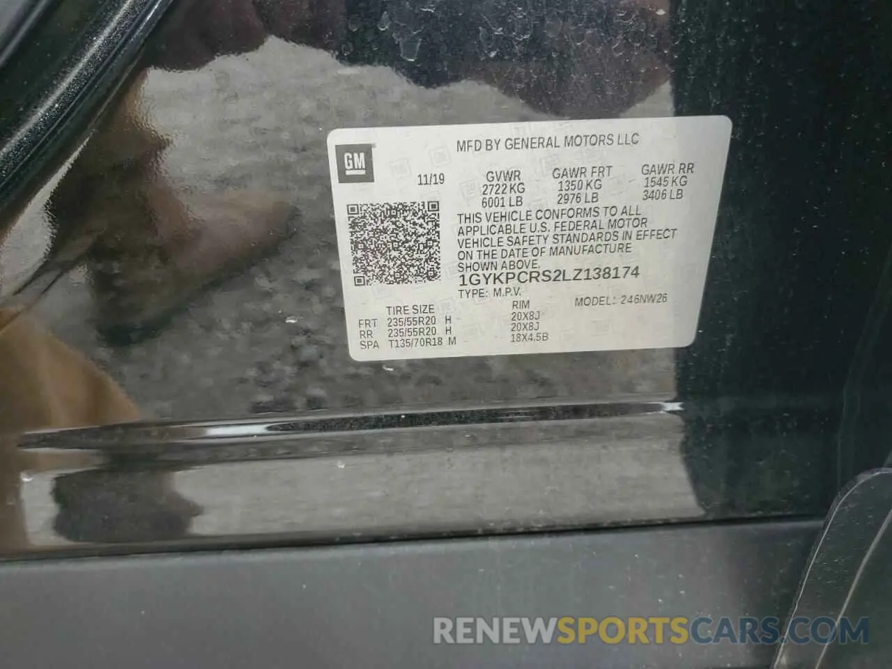 12 Photograph of a damaged car 1GYKPCRS2LZ138174 CADILLAC XT6 2020