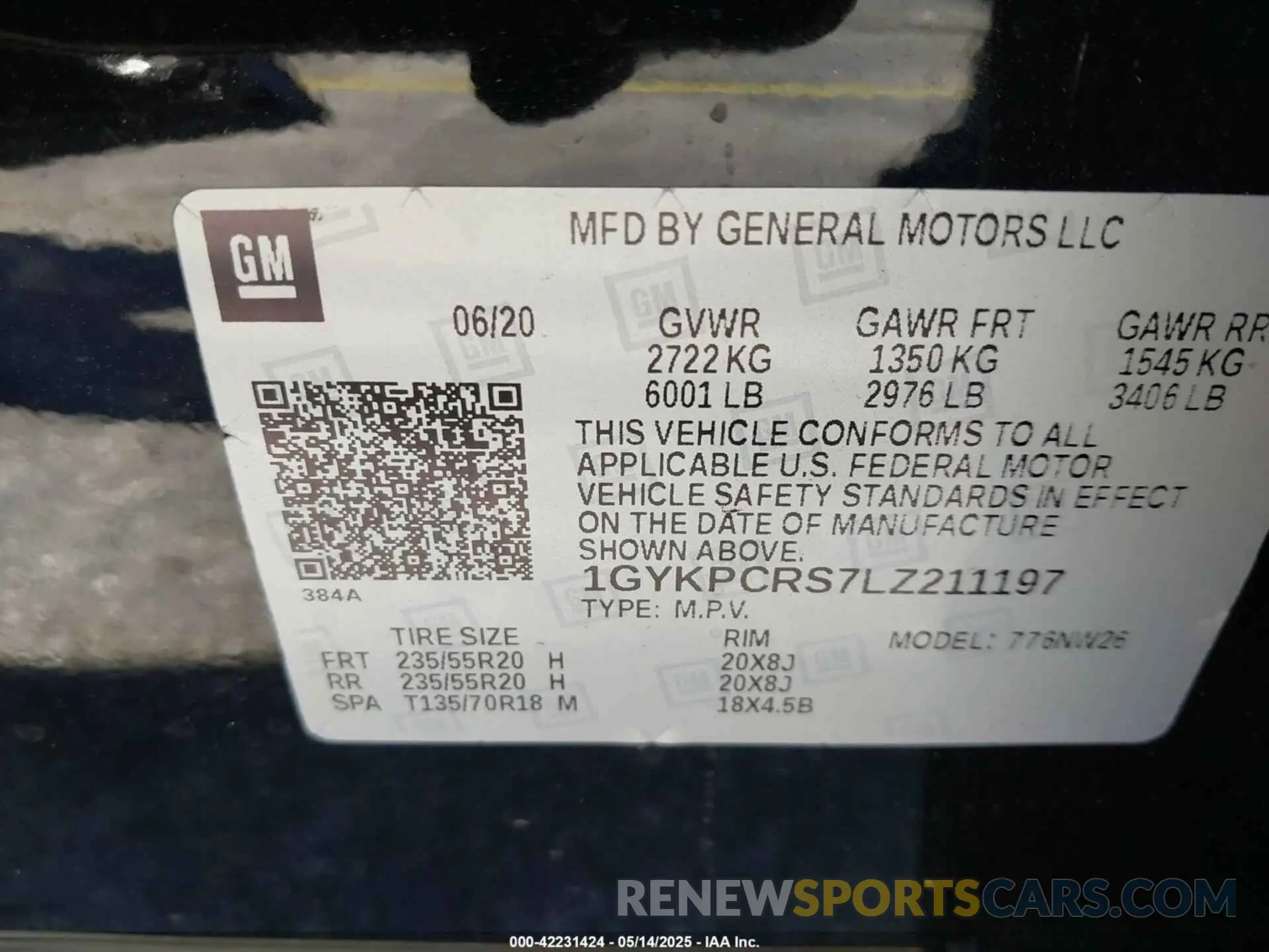 9 Photograph of a damaged car 1GYKPCRS7LZ211197 CADILLAC XT6 2020