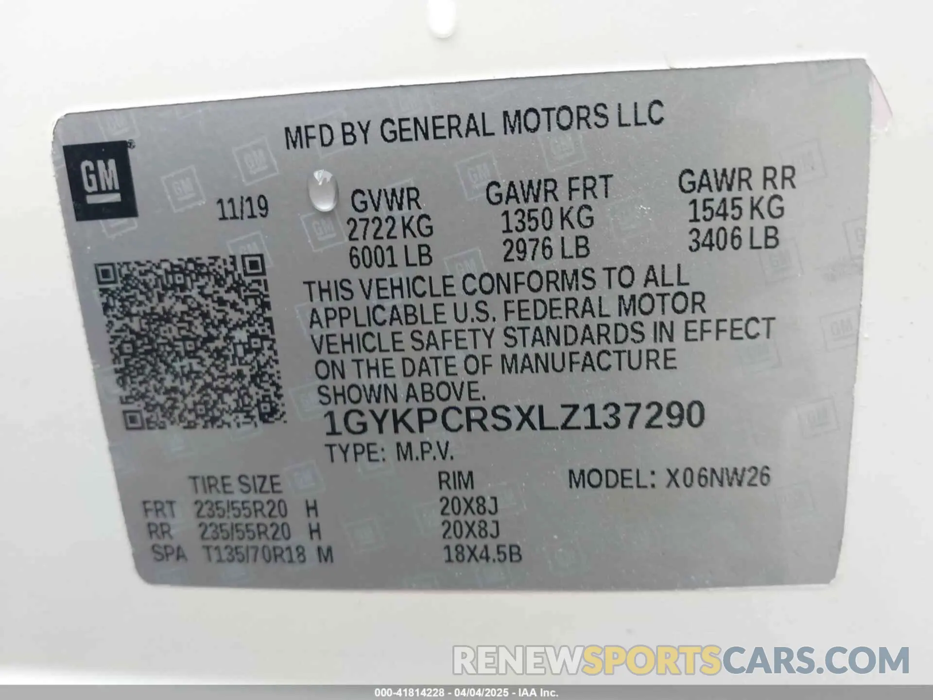 9 Photograph of a damaged car 1GYKPCRSXLZ137290 CADILLAC XT6 2020