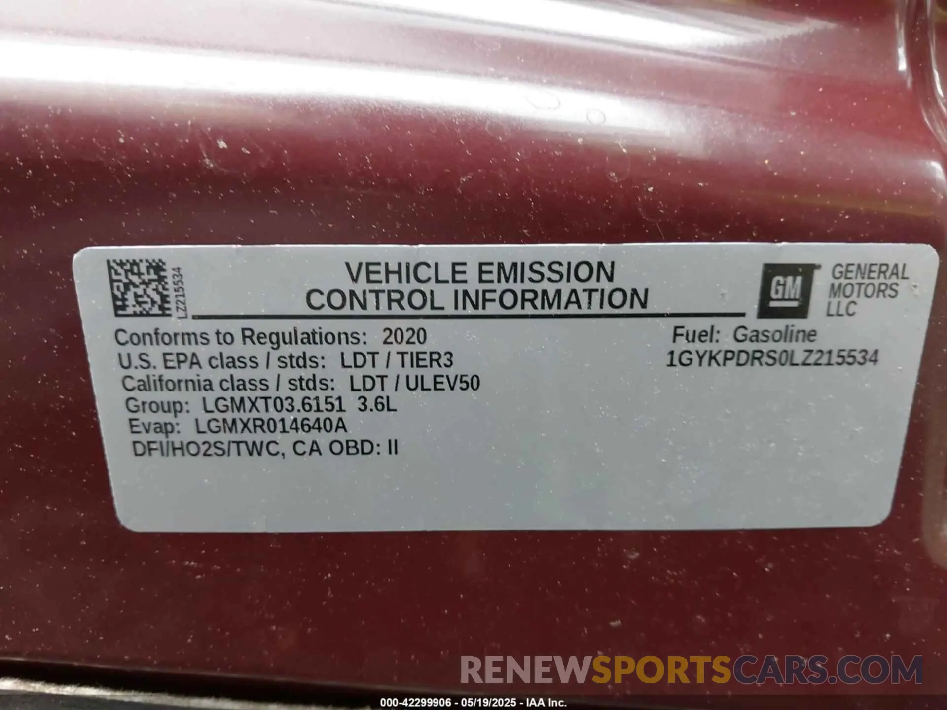 9 Photograph of a damaged car 1GYKPDRS0LZ215534 CADILLAC XT6 2020