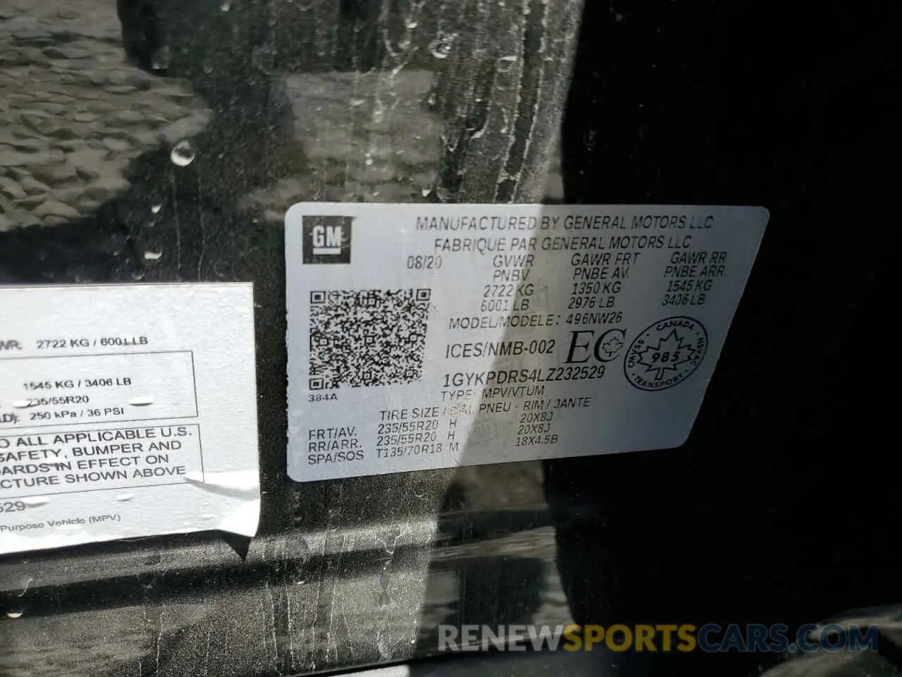 13 Photograph of a damaged car 1GYKPDRS4LZ232529 CADILLAC XT6 2020
