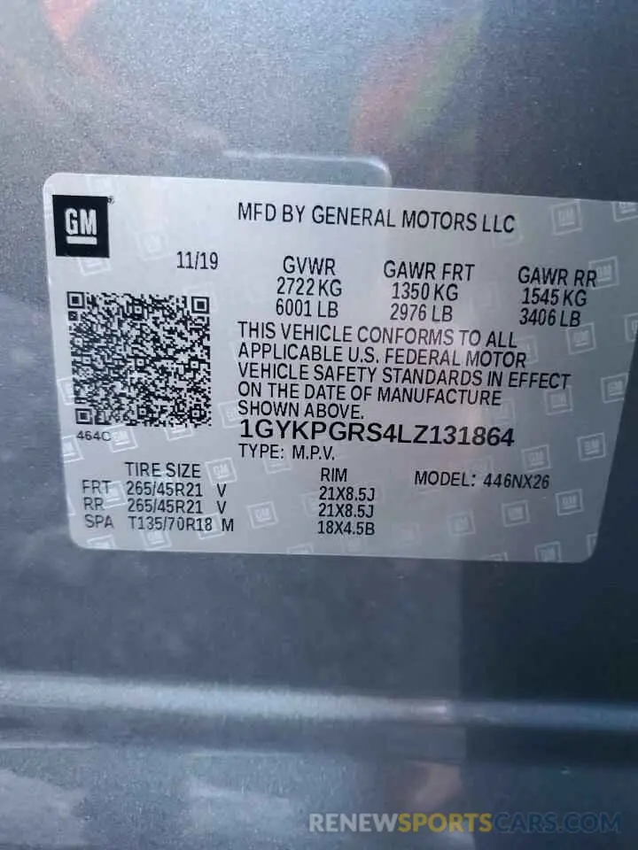 15 Photograph of a damaged car 1GYKPGRS4LZ131864 CADILLAC XT6 2020