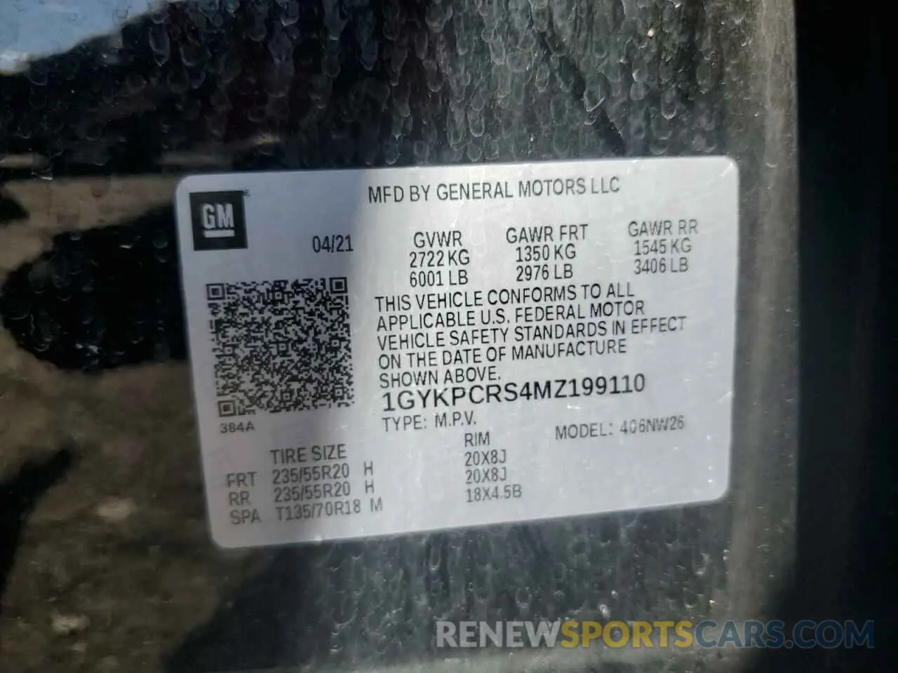 13 Photograph of a damaged car 1GYKPCRS4MZ199110 CADILLAC XT6 2021