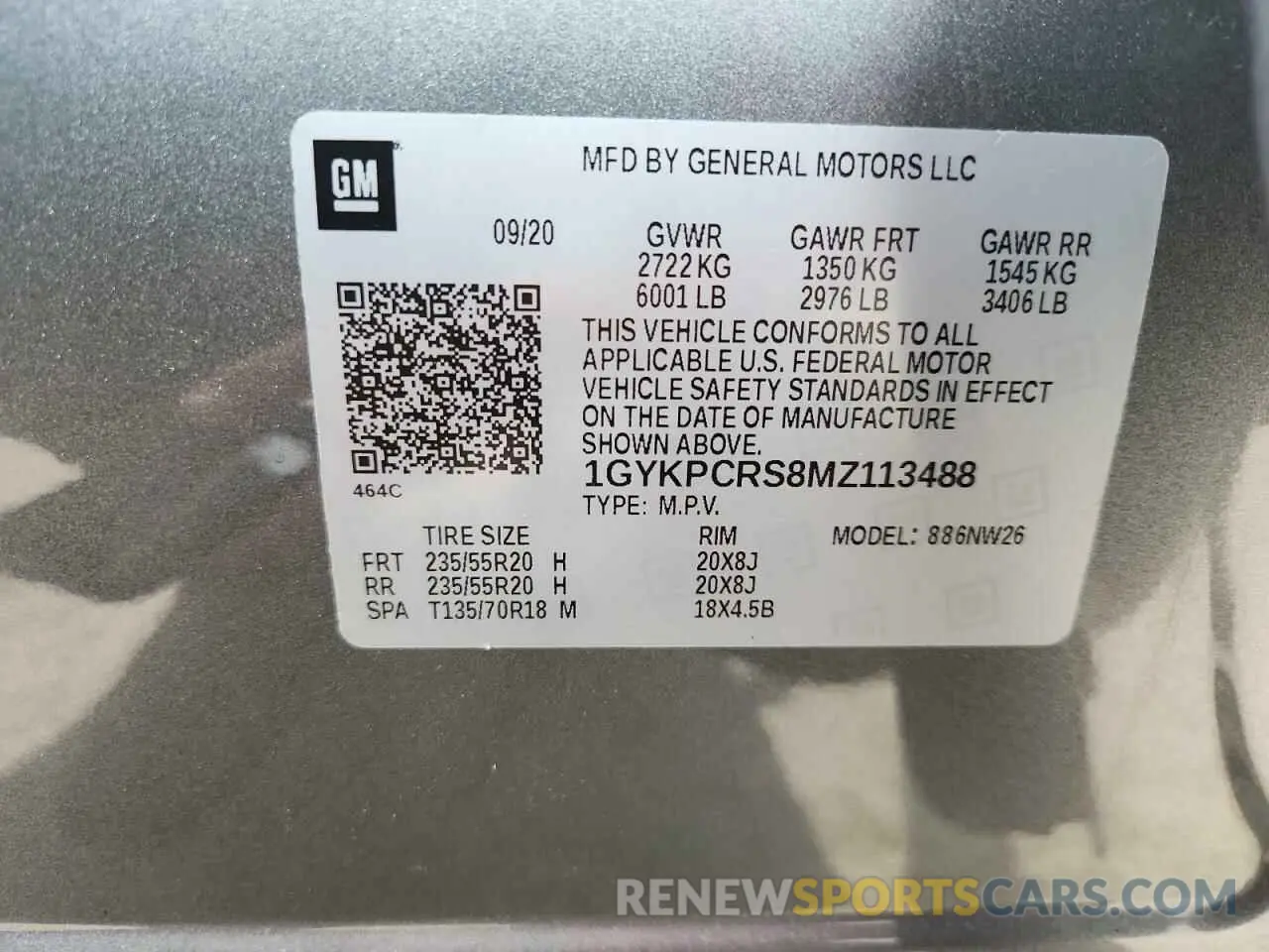 14 Photograph of a damaged car 1GYKPCRS8MZ113488 CADILLAC XT6 2021