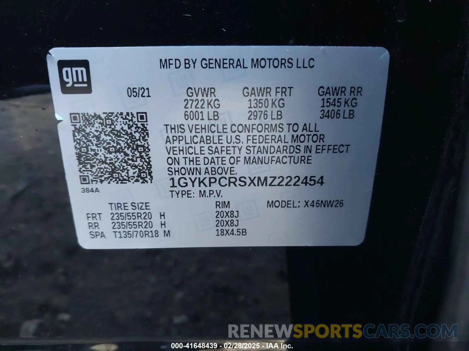 9 Photograph of a damaged car 1GYKPCRSXMZ222454 CADILLAC XT6 2021
