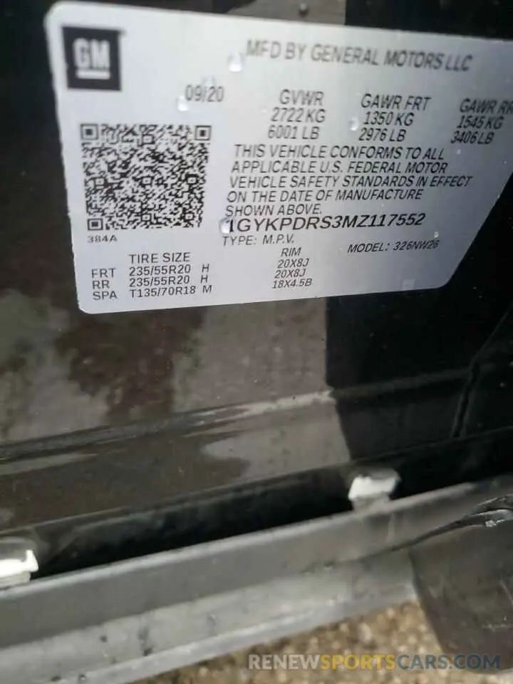 14 Photograph of a damaged car 1GYKPDRS3MZ117552 CADILLAC XT6 2021
