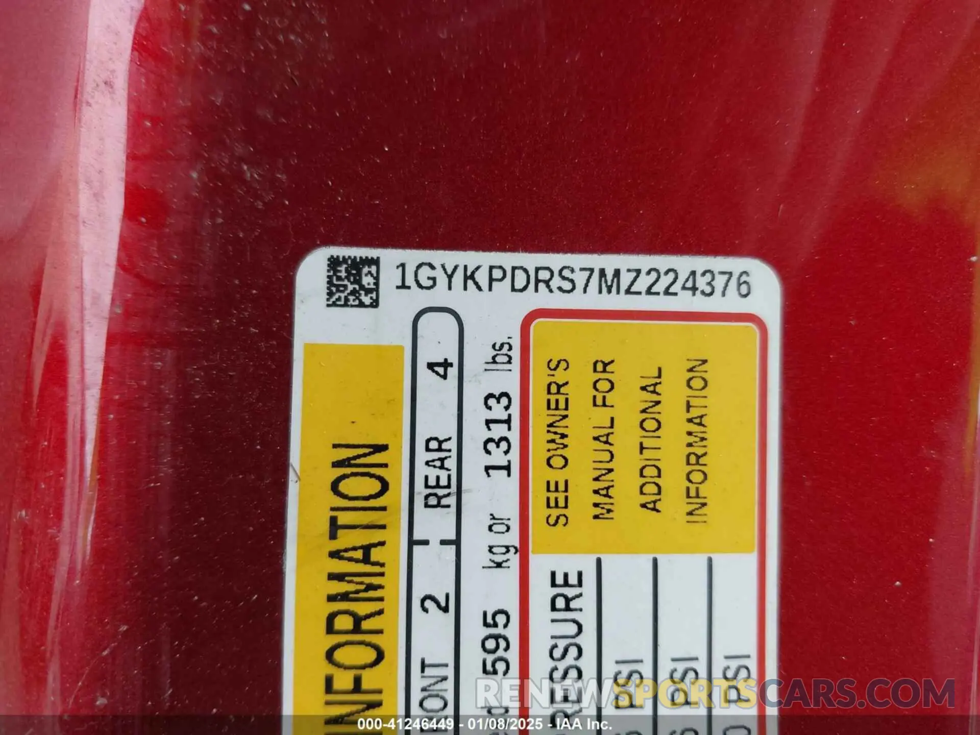 9 Photograph of a damaged car 1GYKPDRS7MZ224376 CADILLAC XT6 2021