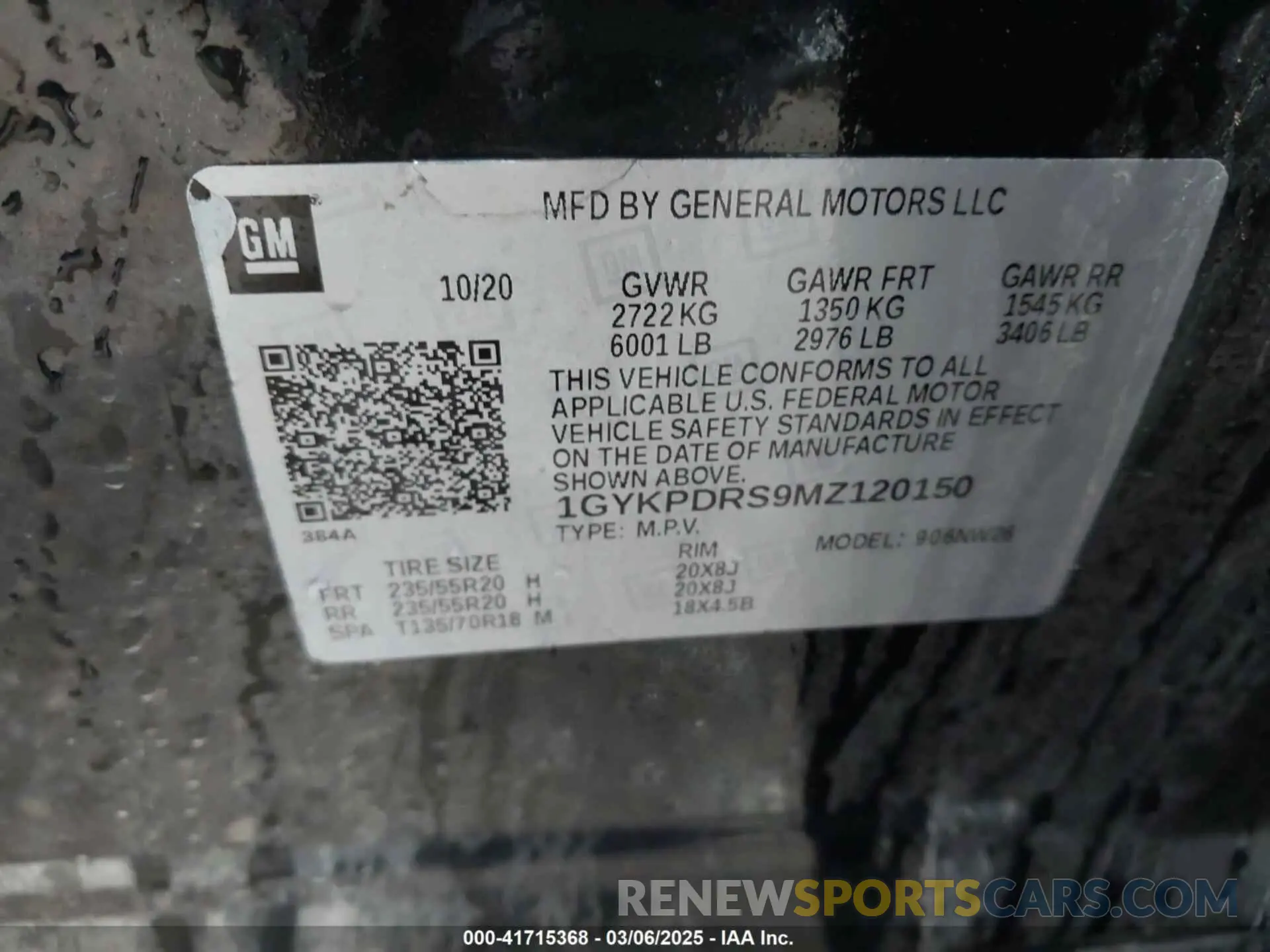 9 Photograph of a damaged car 1GYKPDRS9MZ120150 CADILLAC XT6 2021
