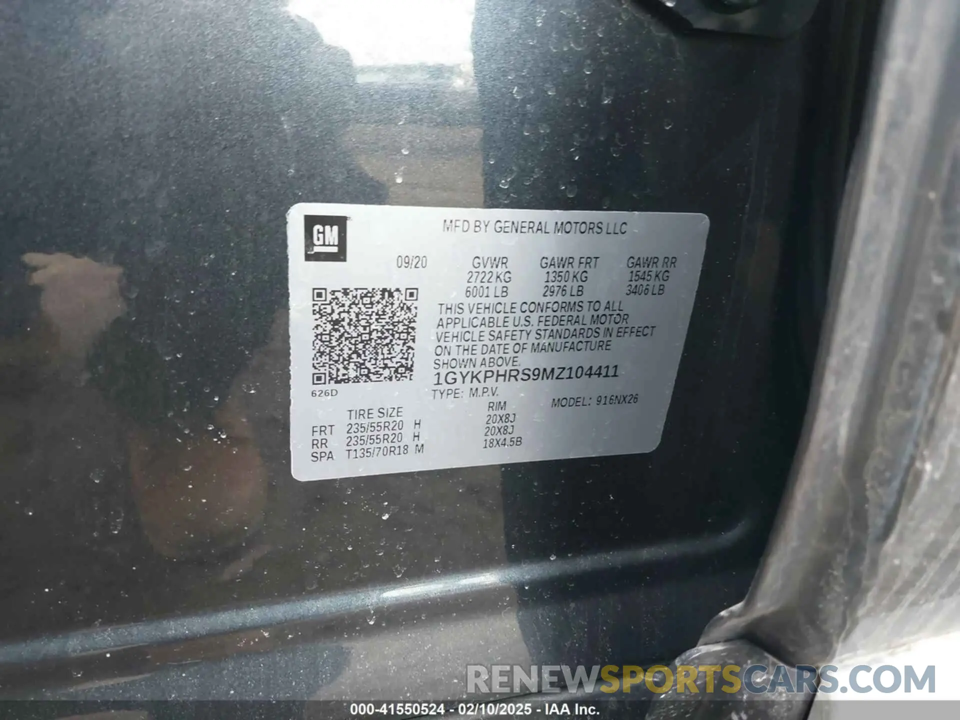9 Photograph of a damaged car 1GYKPHRS9MZ104411 CADILLAC XT6 2021