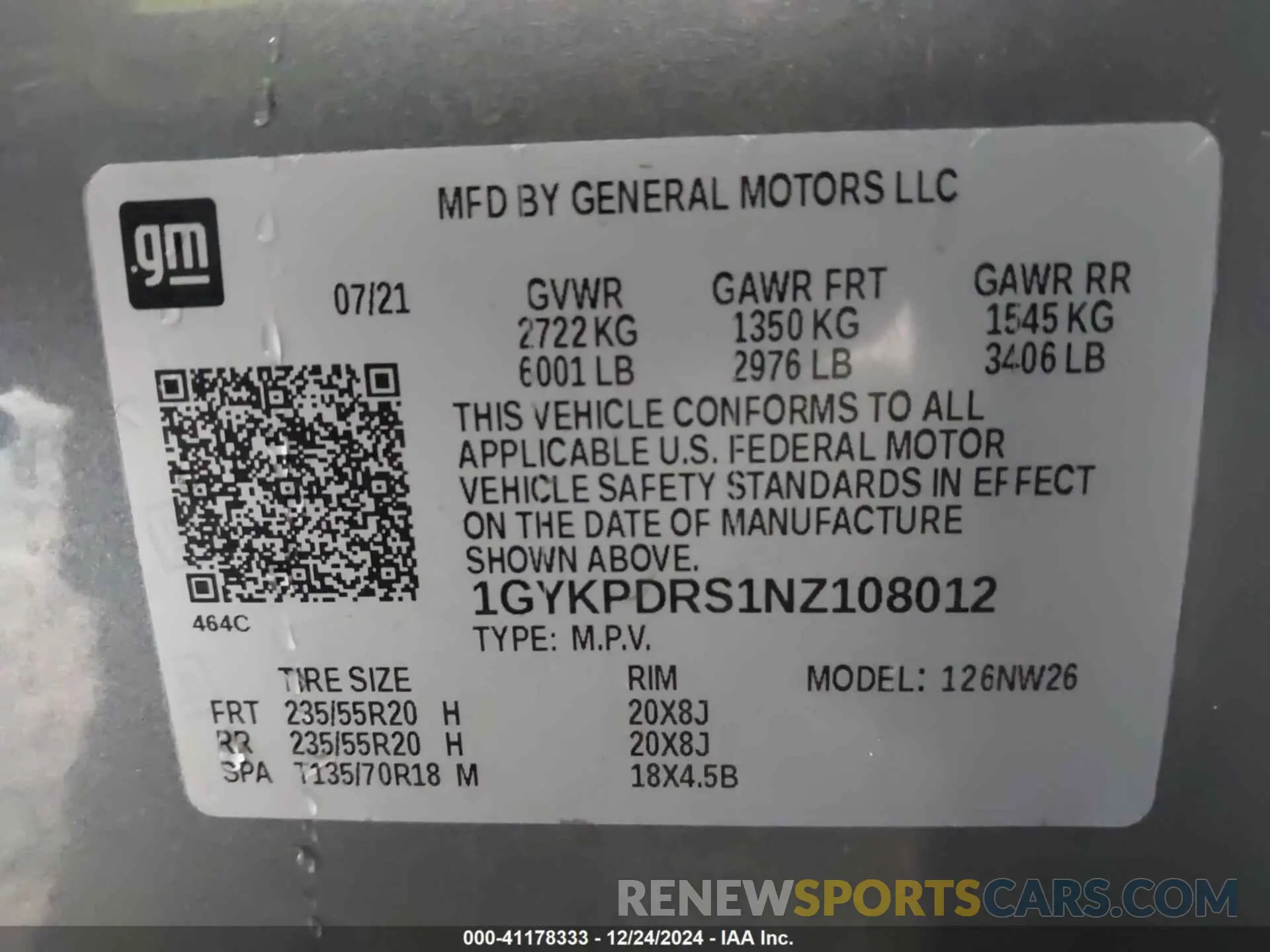 9 Photograph of a damaged car 1GYKPDRS1NZ108012 CADILLAC XT6 2022