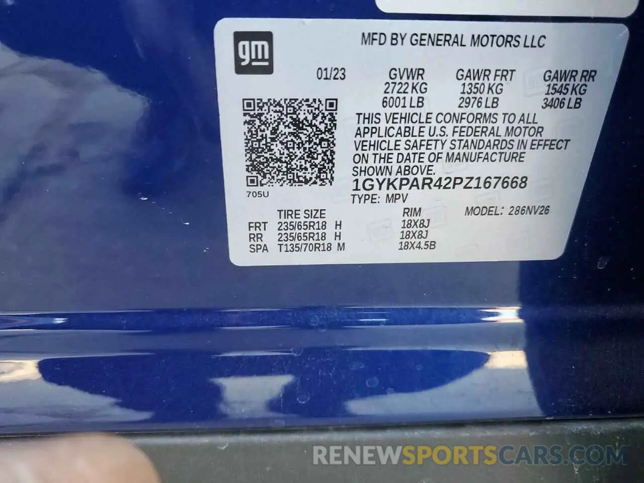 16 Photograph of a damaged car 1GYKPAR42PZ167668 CADILLAC XT6 2023