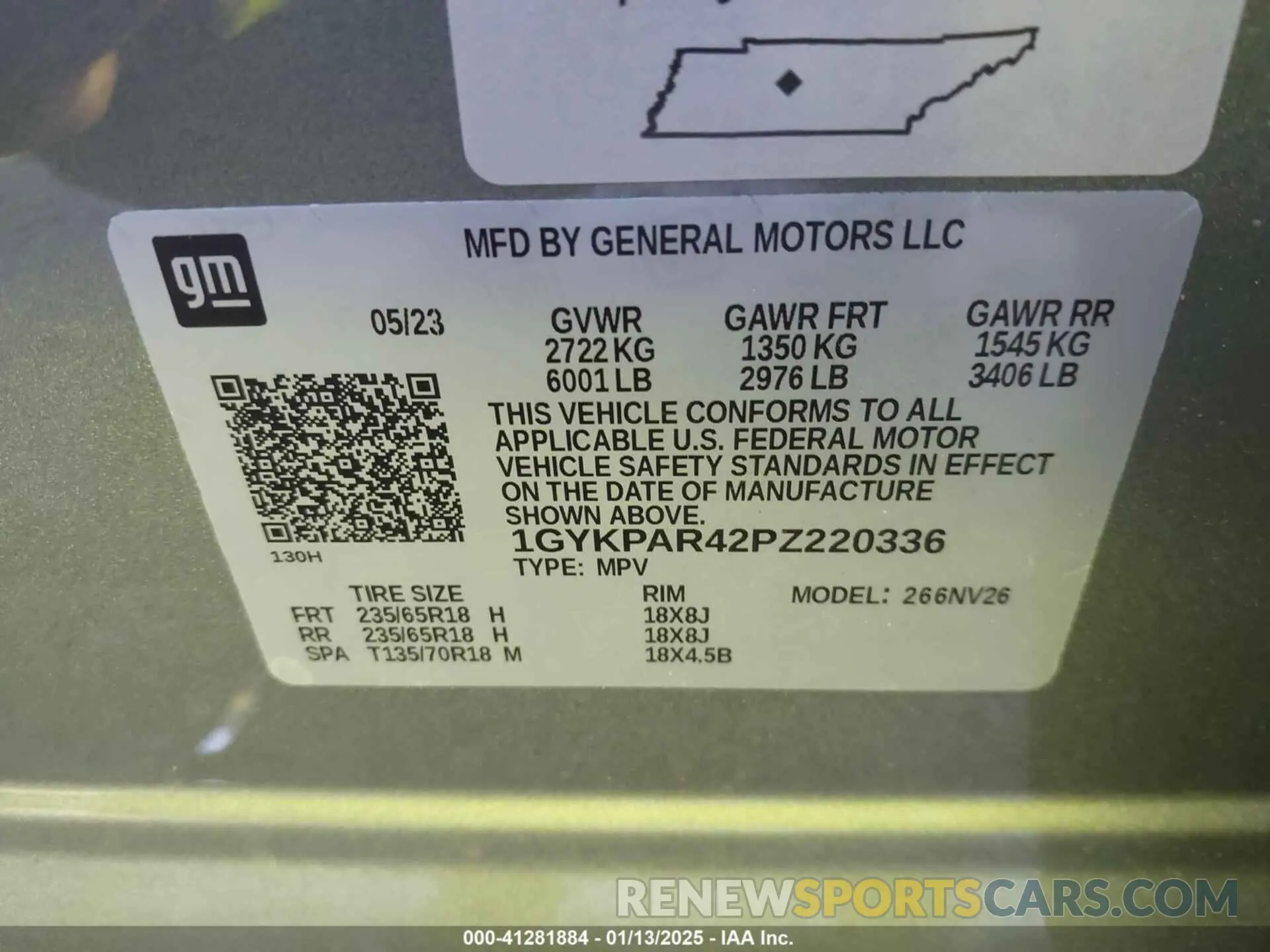 9 Photograph of a damaged car 1GYKPAR42PZ220336 CADILLAC XT6 2023