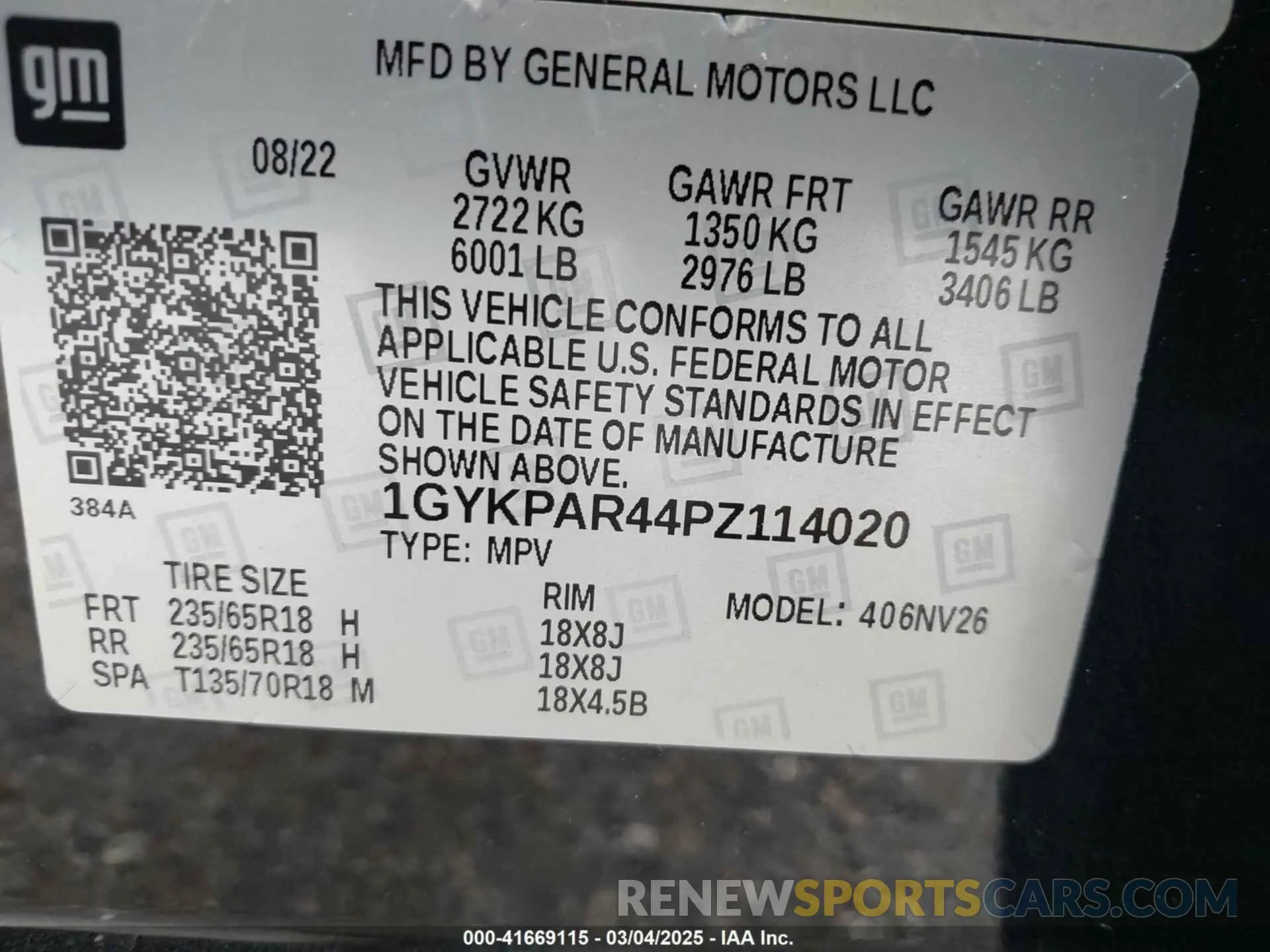 9 Photograph of a damaged car 1GYKPAR44PZ114020 CADILLAC XT6 2023