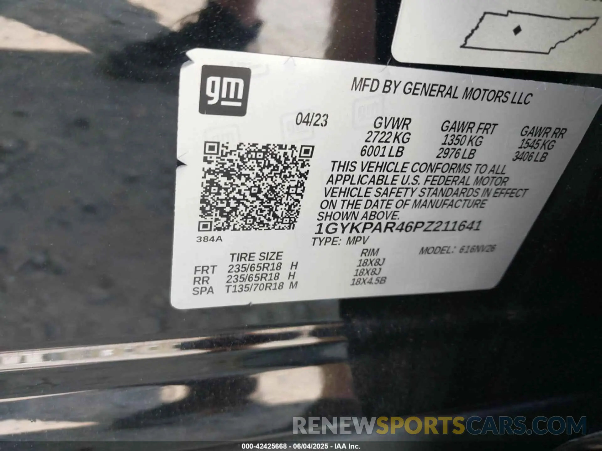 9 Photograph of a damaged car 1GYKPAR46PZ211641 CADILLAC XT6 2023