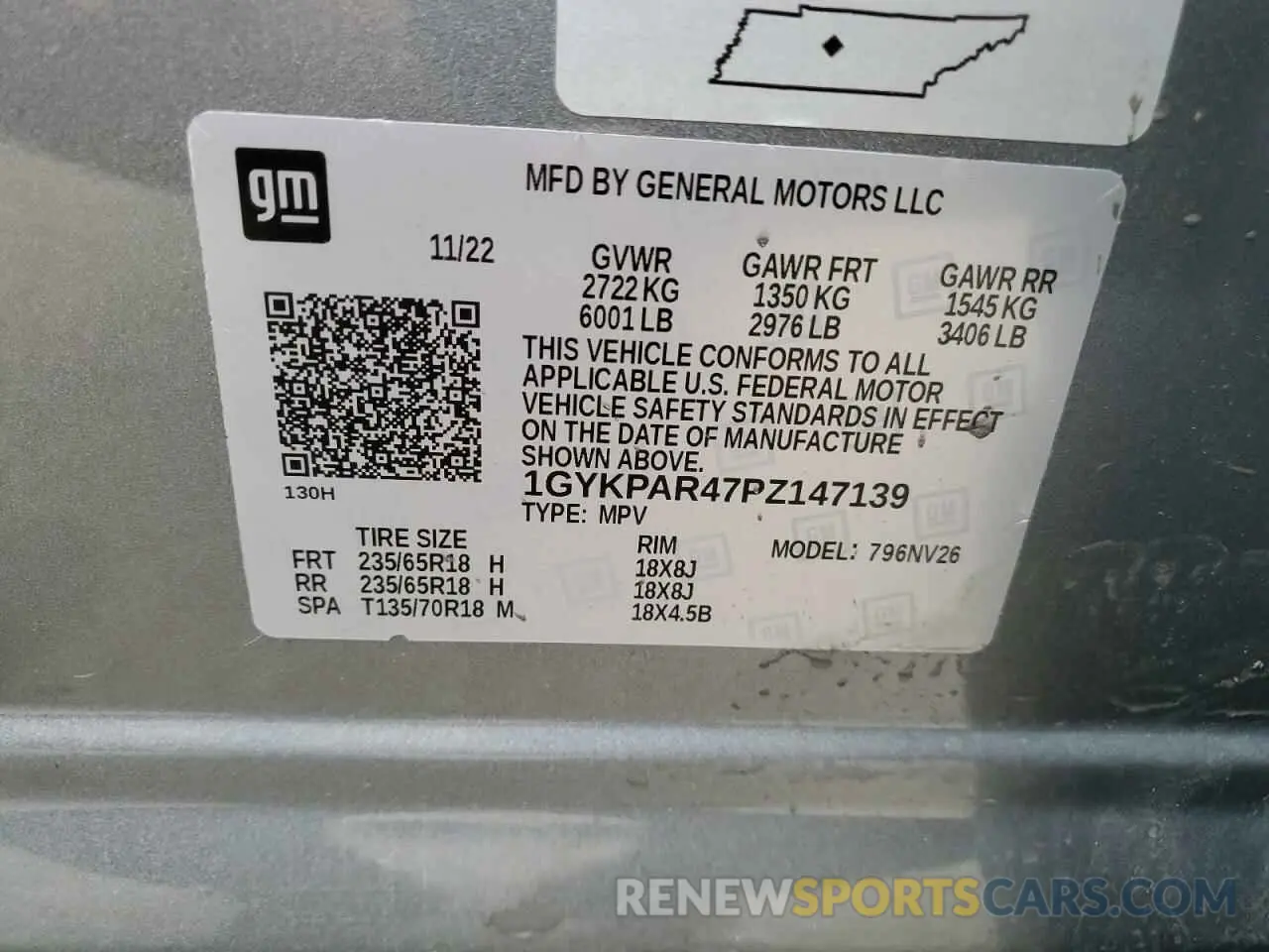 13 Photograph of a damaged car 1GYKPAR47PZ147139 CADILLAC XT6 2023
