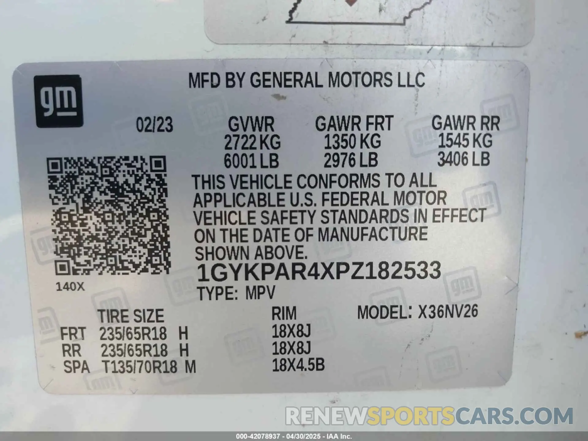 9 Photograph of a damaged car 1GYKPAR4XPZ182533 CADILLAC XT6 2023