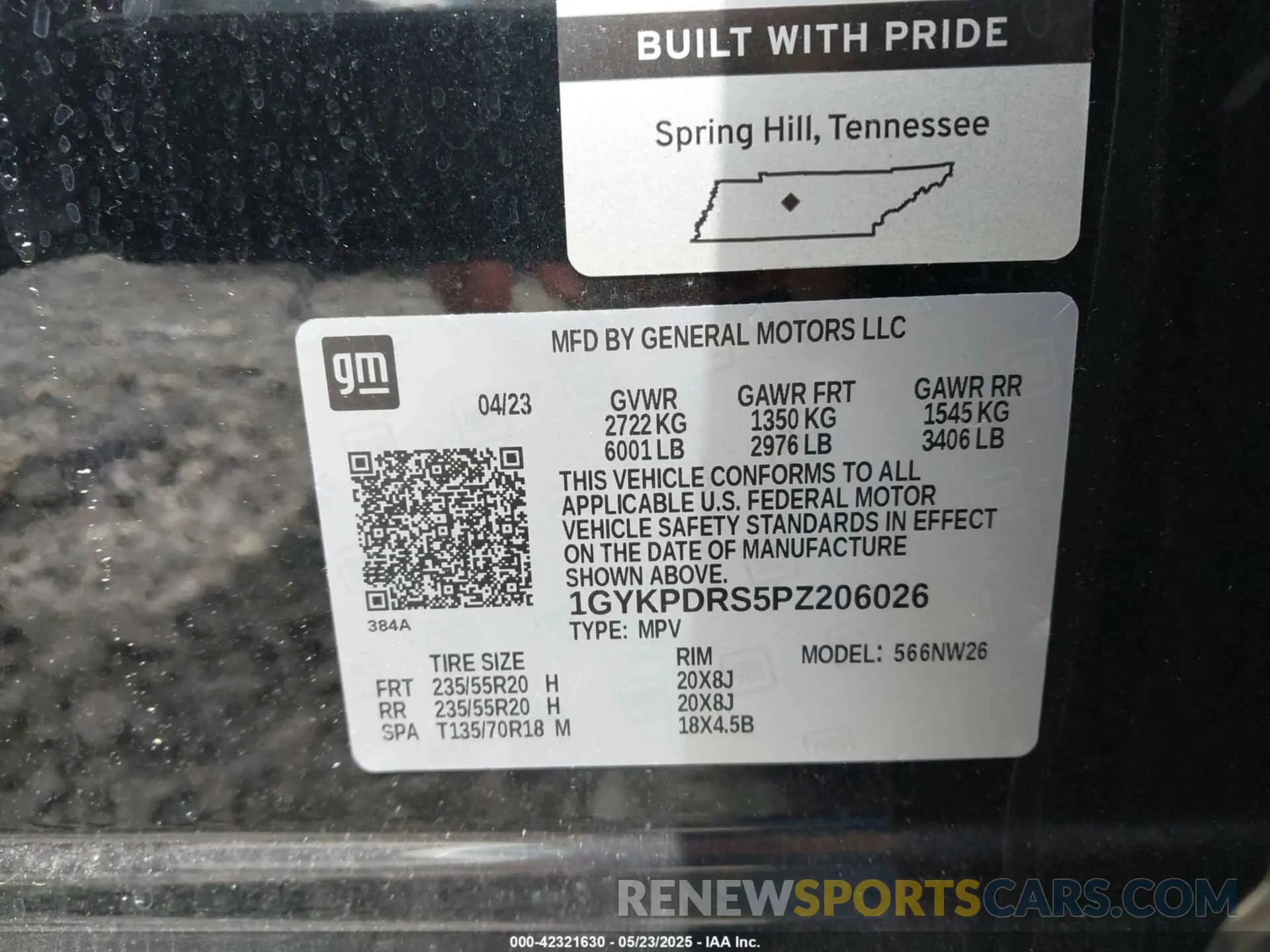 9 Photograph of a damaged car 1GYKPDRS5PZ206026 CADILLAC XT6 2023