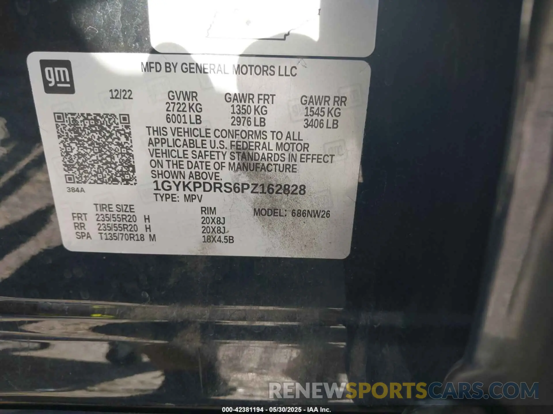 9 Photograph of a damaged car 1GYKPDRS6PZ162828 CADILLAC XT6 2023