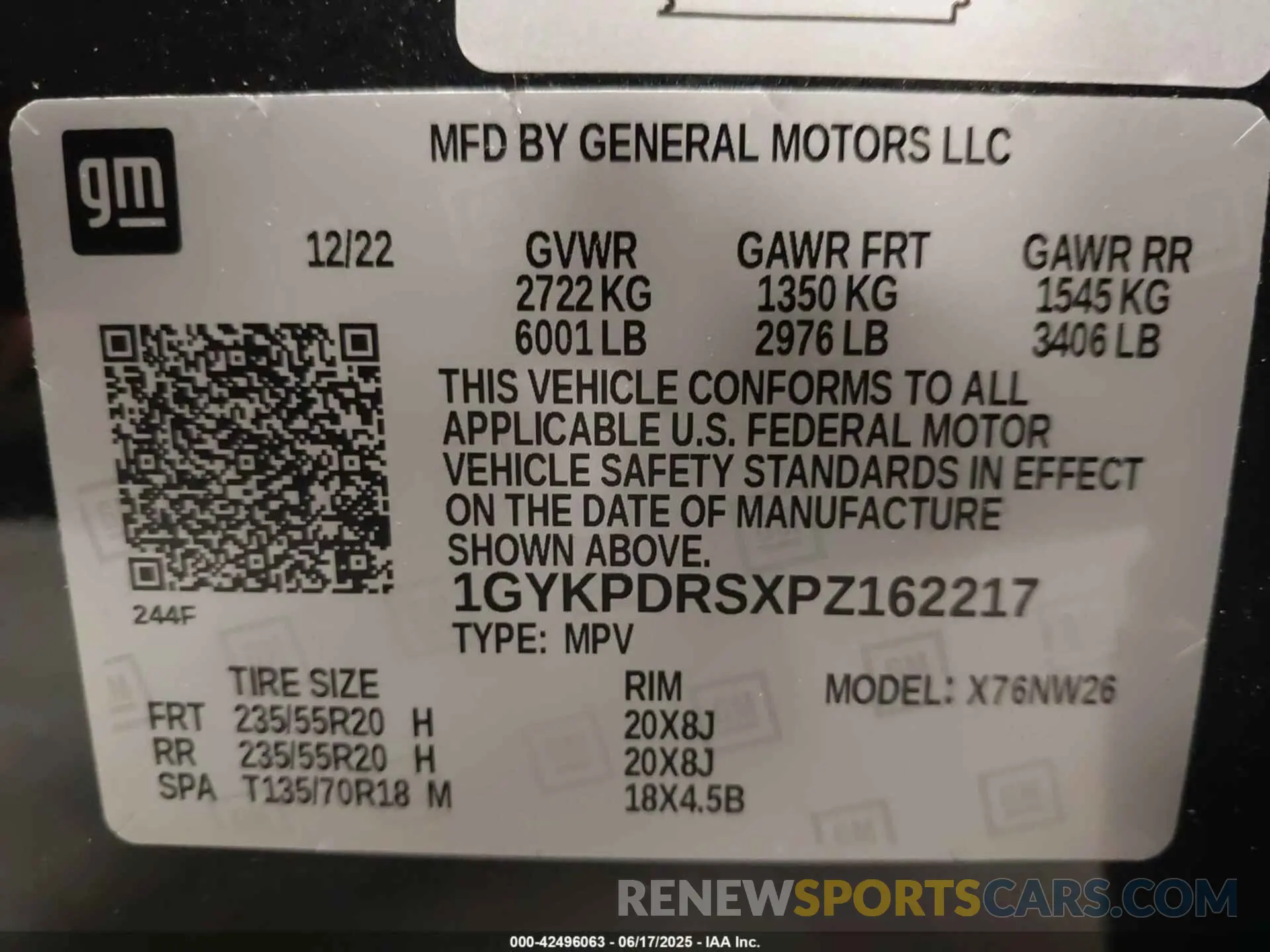 9 Photograph of a damaged car 1GYKPDRSXPZ162217 CADILLAC XT6 2023
