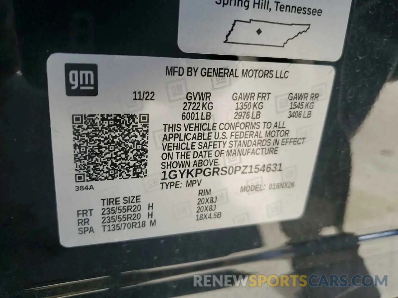16 Photograph of a damaged car 1GYKPGRS0PZ154631 CADILLAC XT6 2023