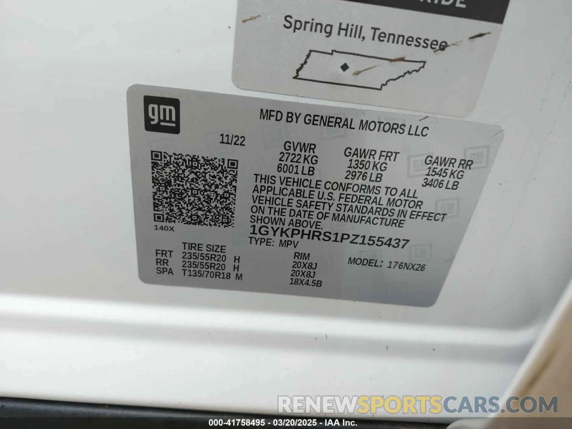 9 Photograph of a damaged car 1GYKPHRS1PZ155437 CADILLAC XT6 2023