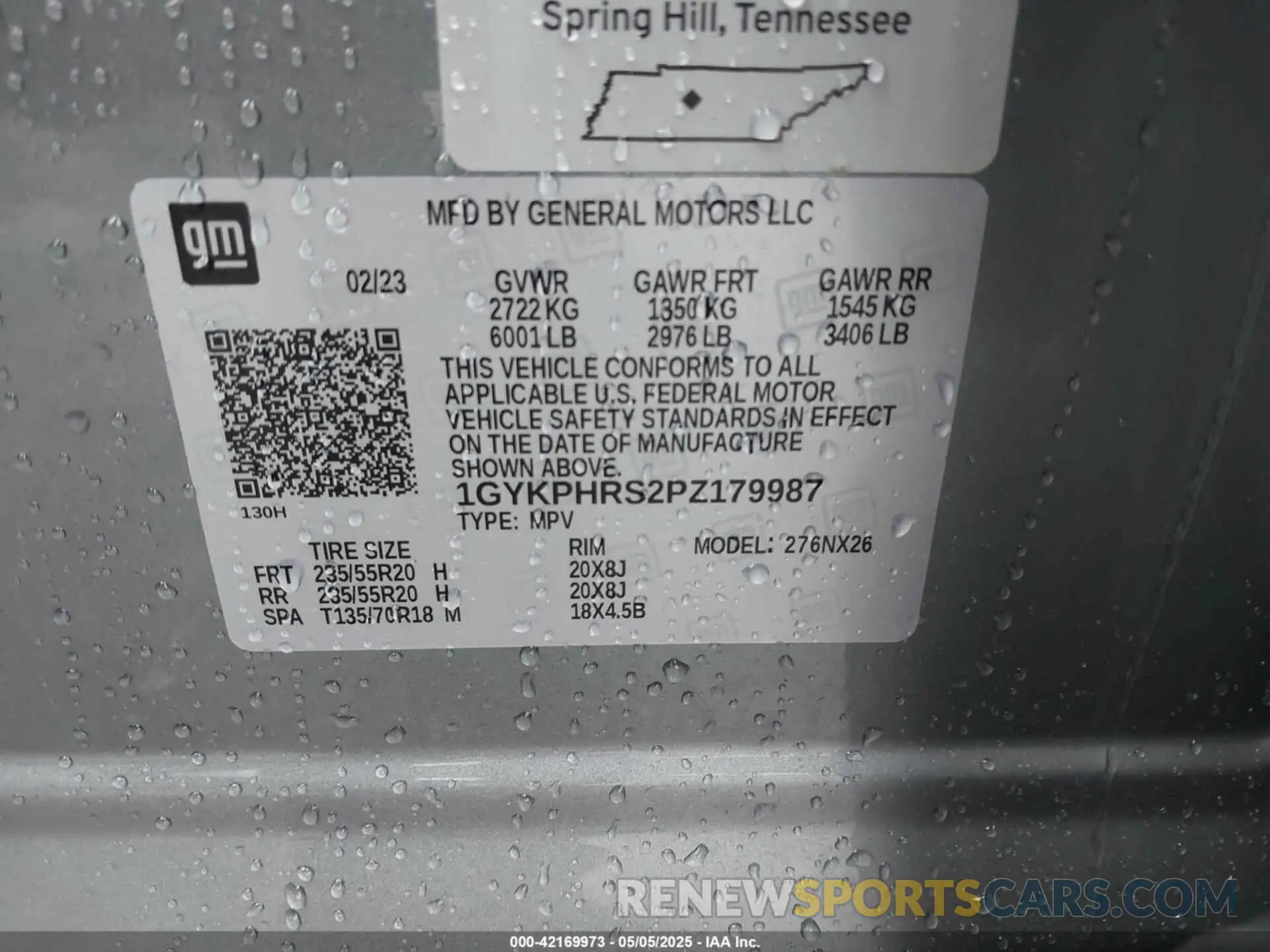 9 Photograph of a damaged car 1GYKPHRS2PZ179987 CADILLAC XT6 2023