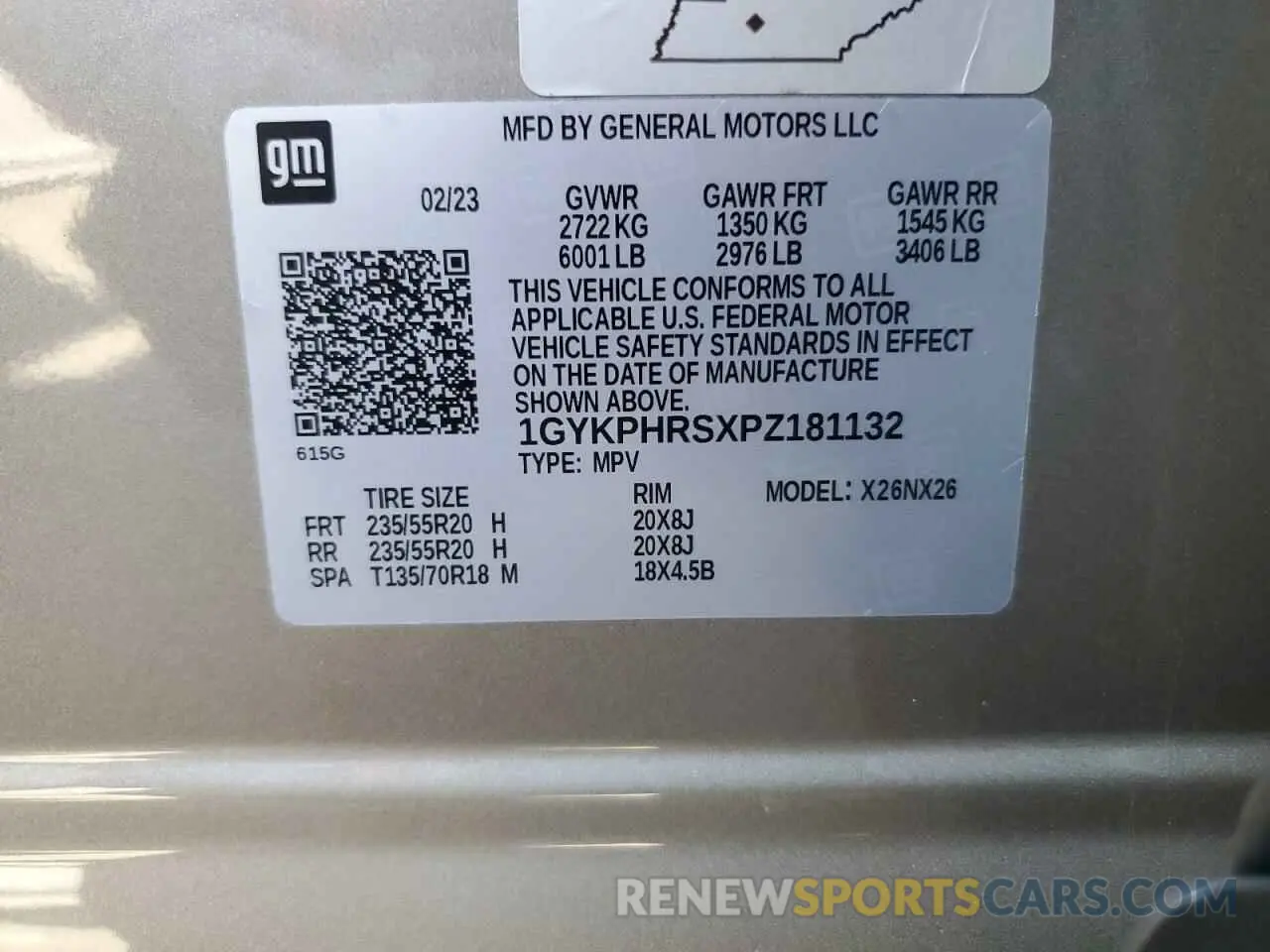 13 Photograph of a damaged car 1GYKPHRSXPZ181132 CADILLAC XT6 2023