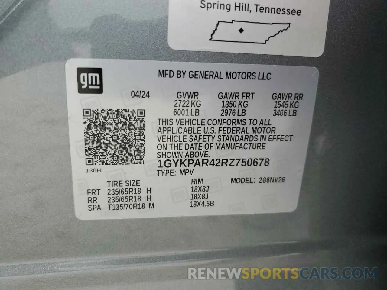 13 Photograph of a damaged car 1GYKPAR42RZ750678 CADILLAC XT6 2024