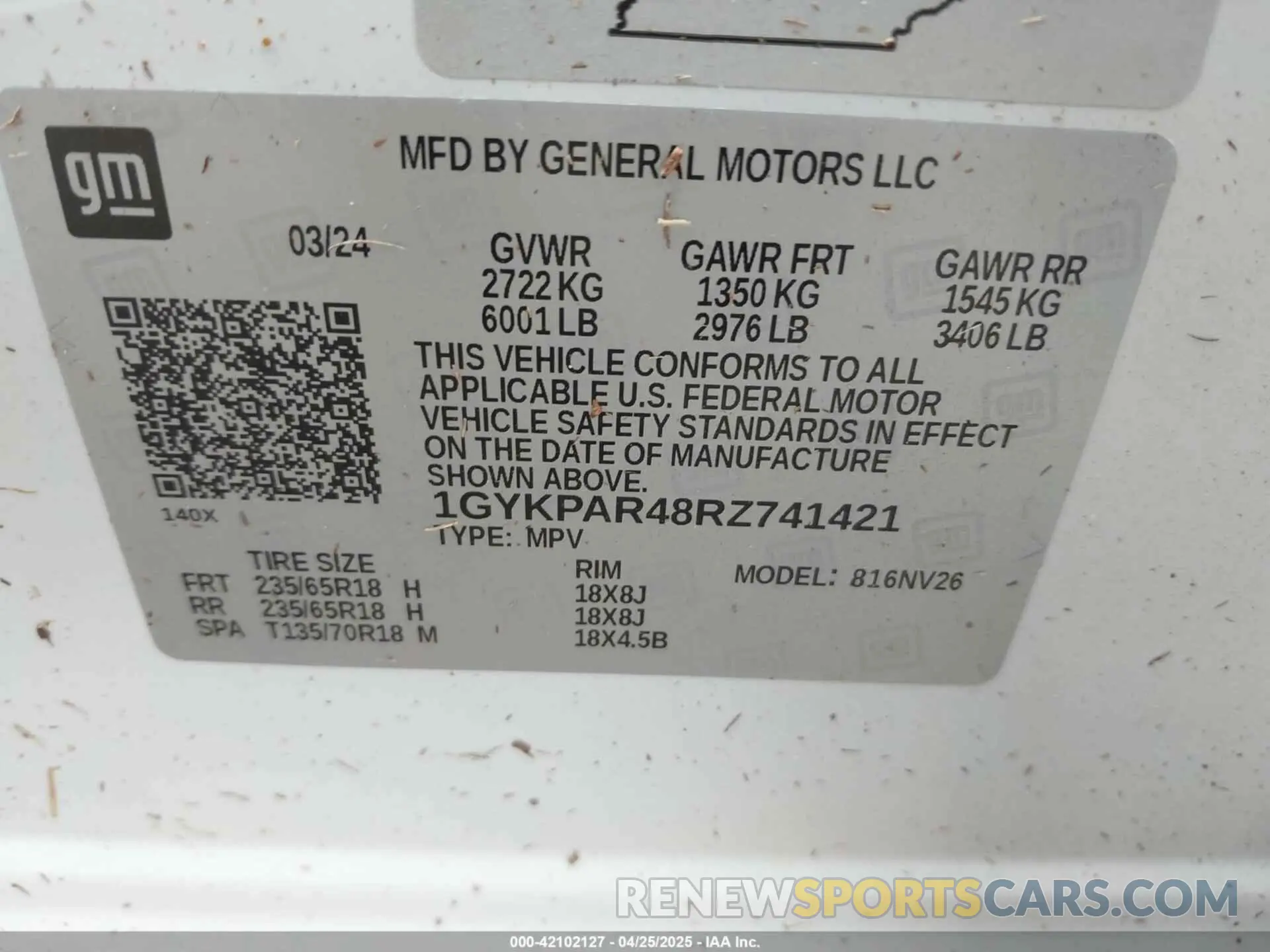 9 Photograph of a damaged car 1GYKPAR48RZ741421 CADILLAC XT6 2024