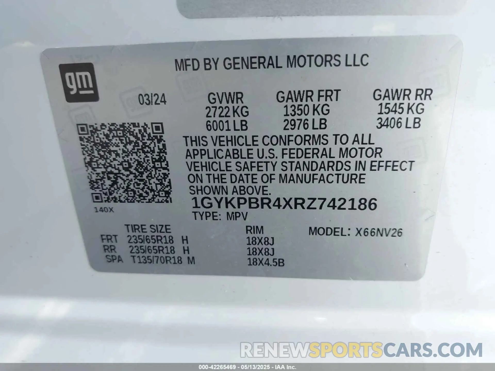 9 Photograph of a damaged car 1GYKPBR4XRZ742186 CADILLAC XT6 2024
