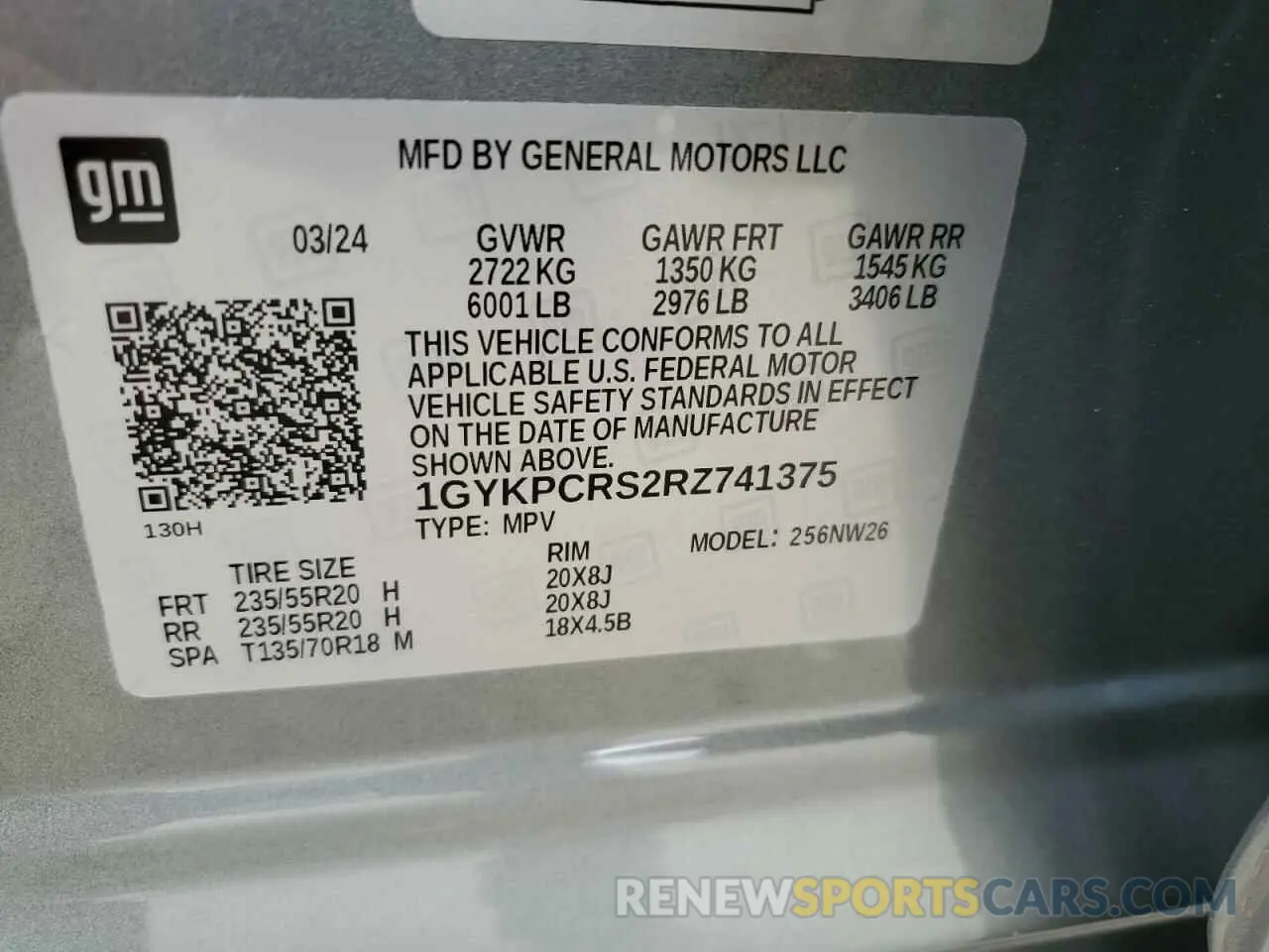 14 Photograph of a damaged car 1GYKPCRS2RZ741375 CADILLAC XT6 2024
