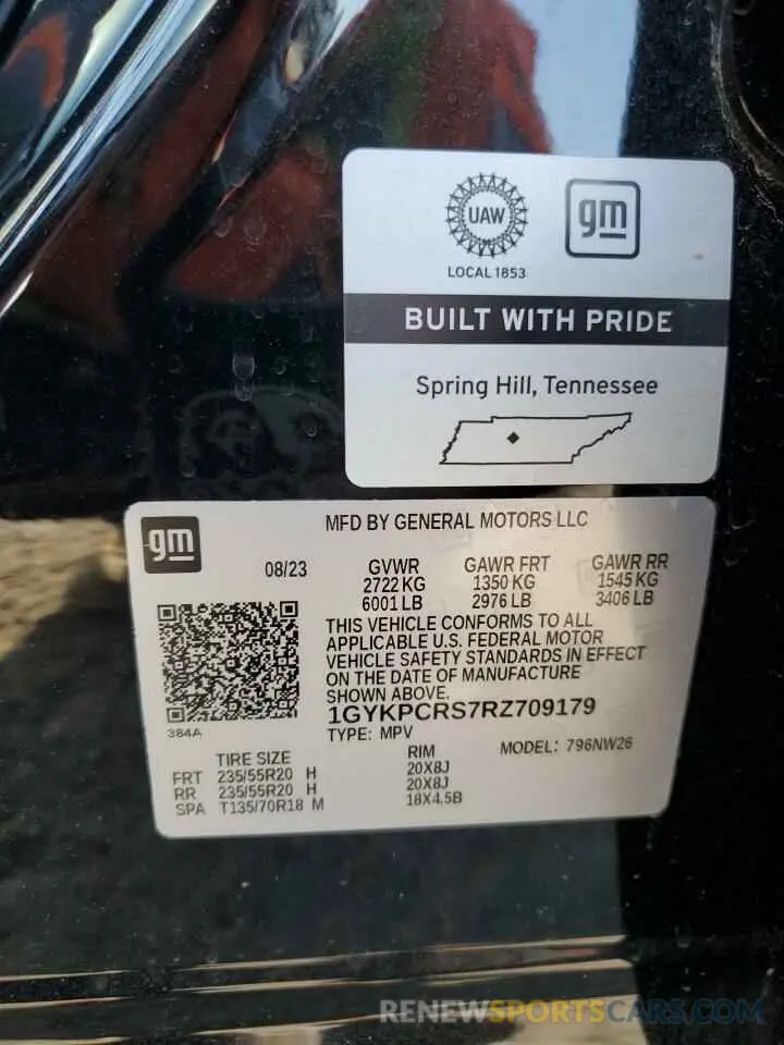 16 Photograph of a damaged car 1GYKPCRS7RZ709179 CADILLAC XT6 2024
