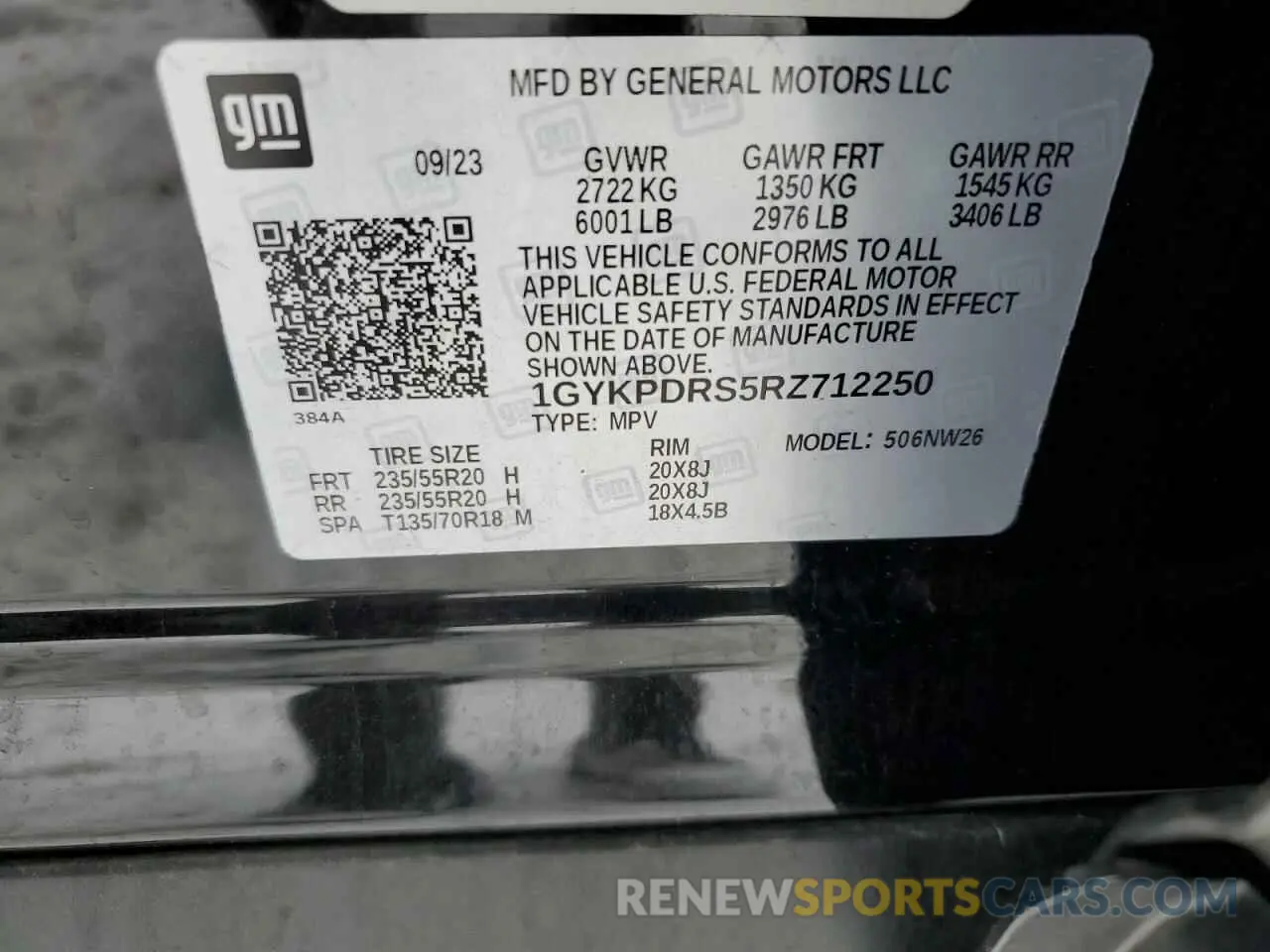 13 Photograph of a damaged car 1GYKPDRS5RZ712250 CADILLAC XT6 2024