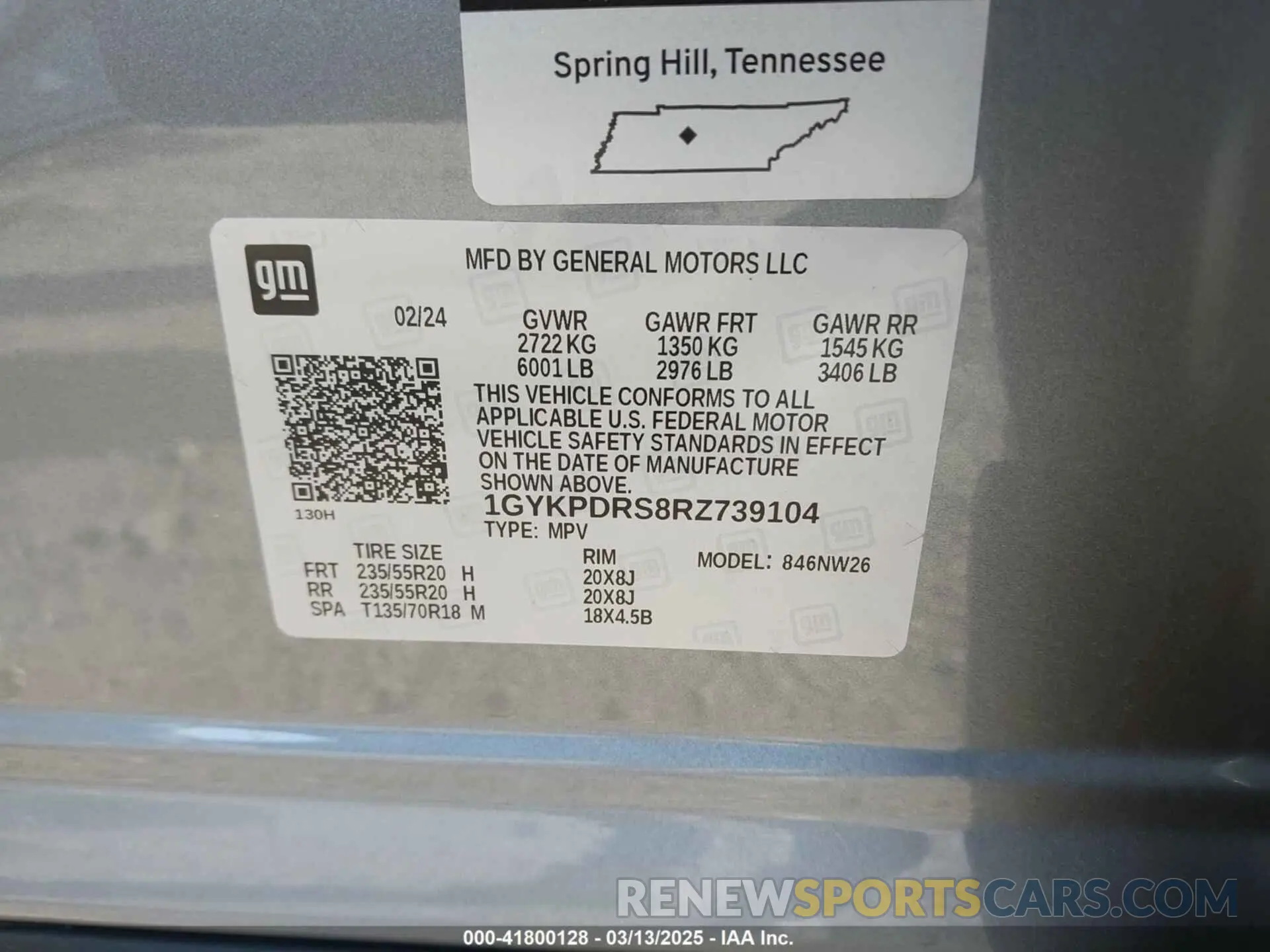 9 Photograph of a damaged car 1GYKPDRS8RZ739104 CADILLAC XT6 2024