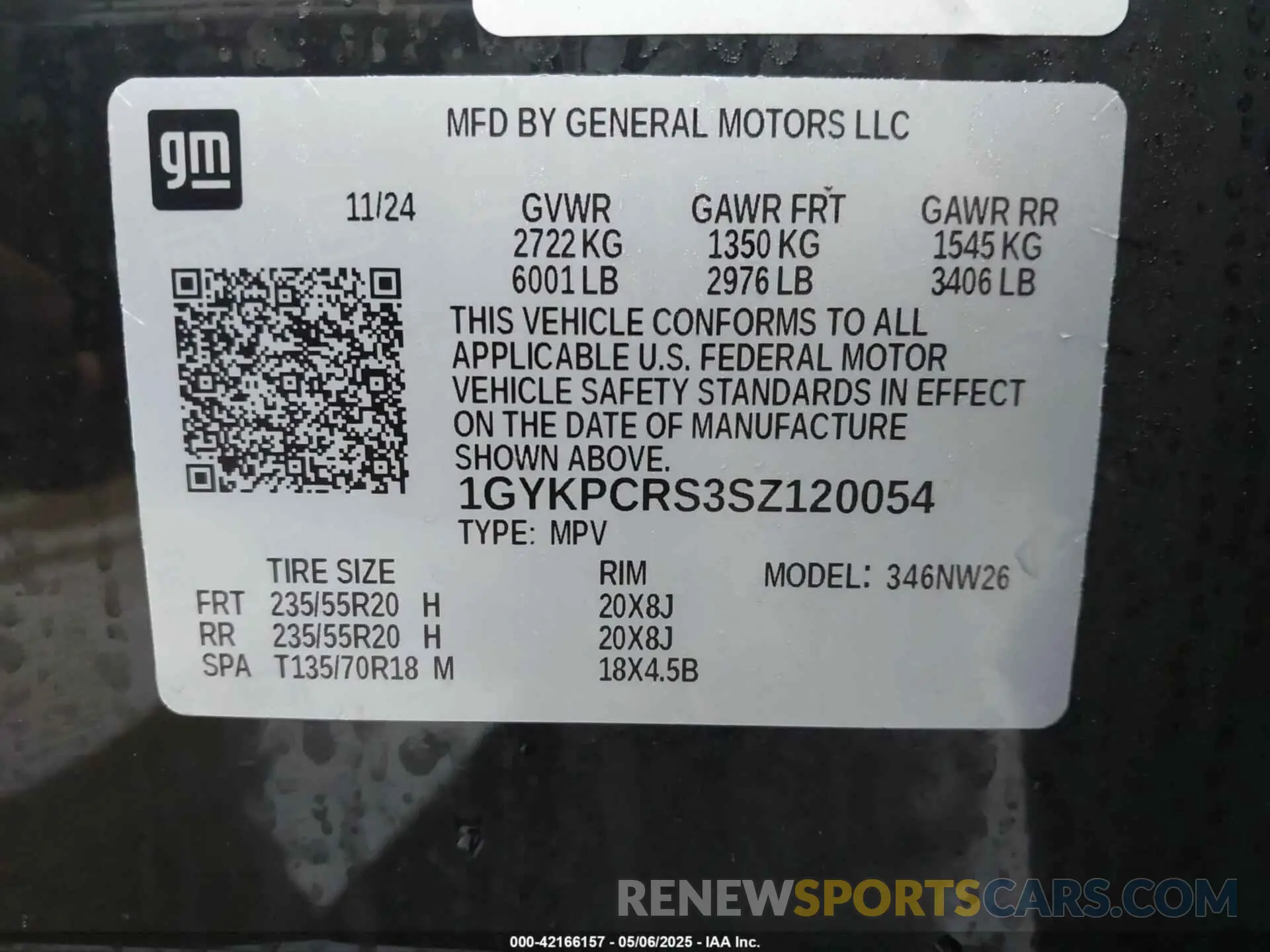 9 Photograph of a damaged car 1GYKPCRS3SZ120054 CADILLAC XT6 2025