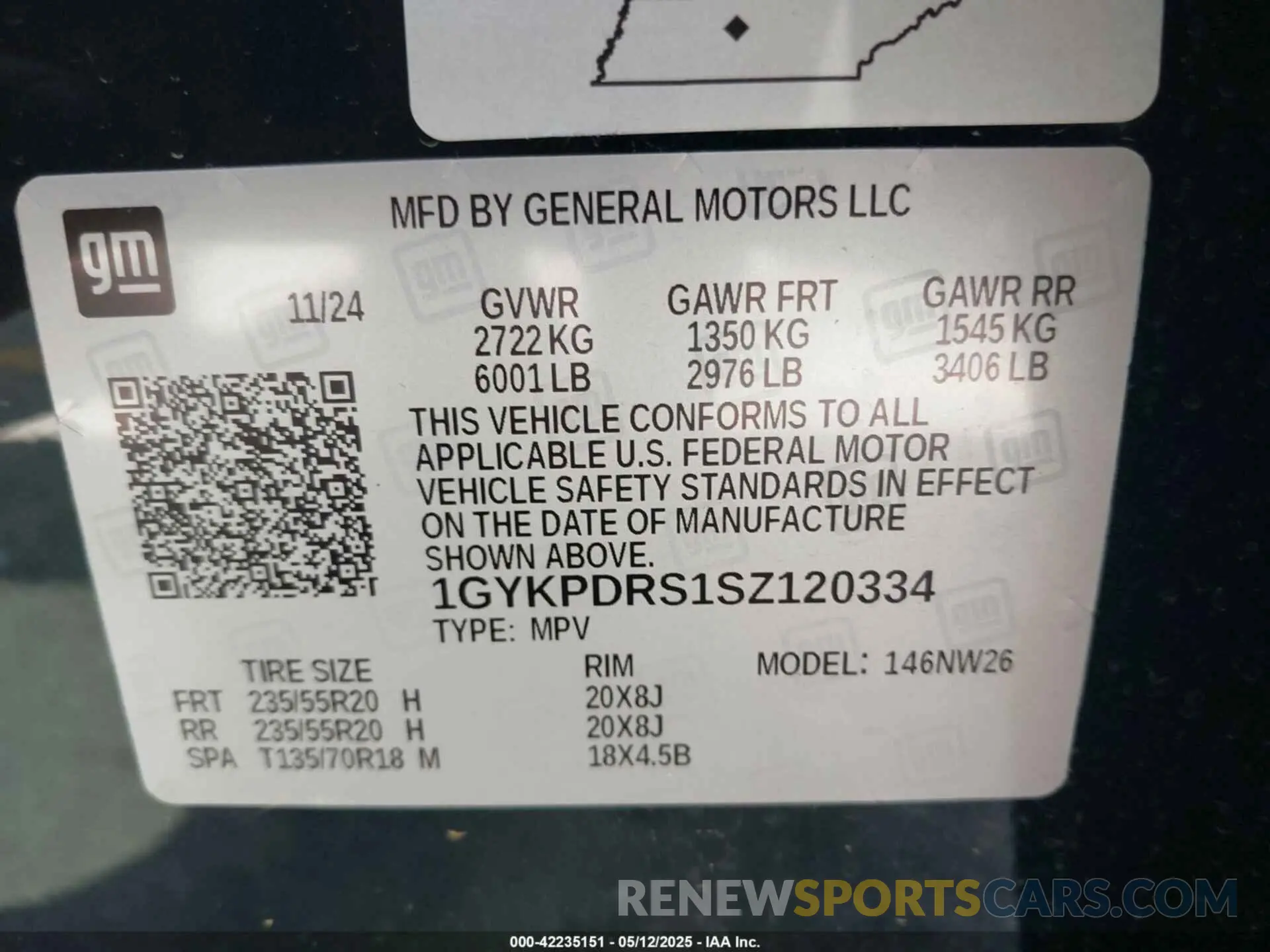 9 Photograph of a damaged car 1GYKPDRS1SZ120334 CADILLAC XT6 2025